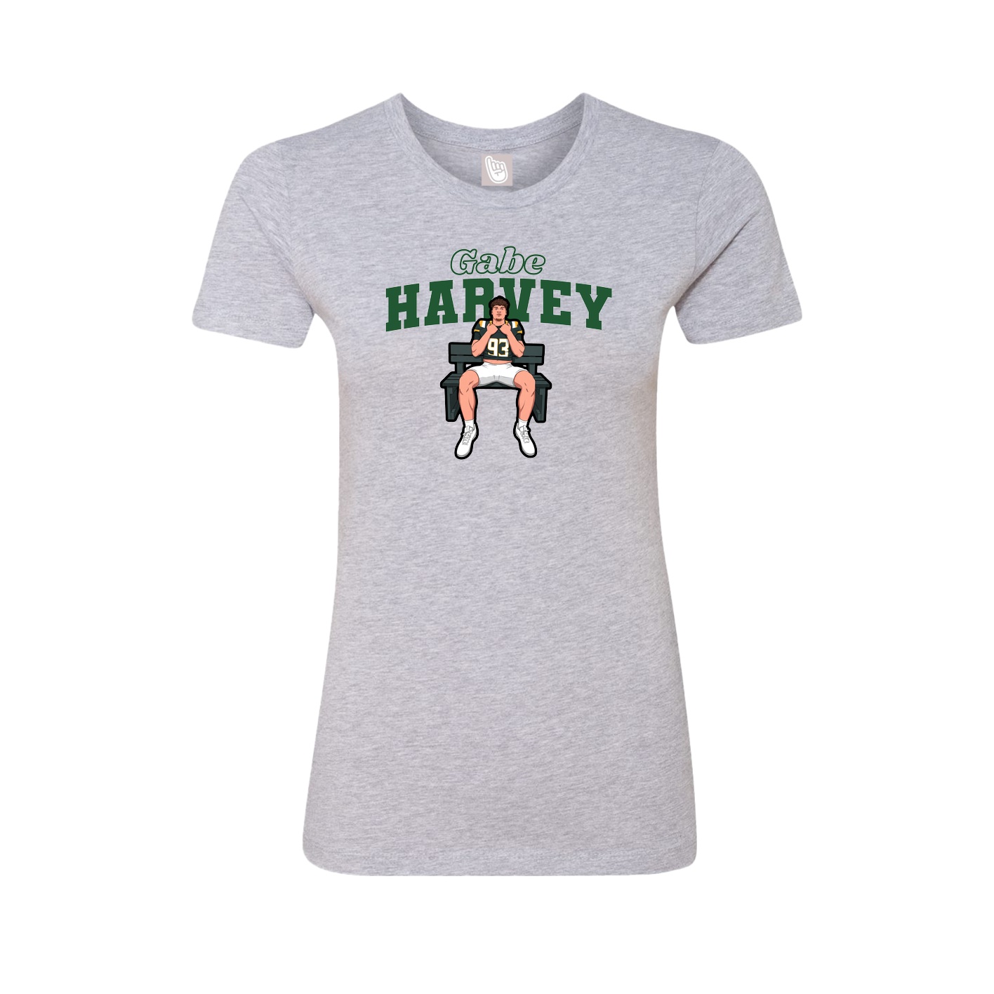 Fitted Women's Tee — Name Arch in Grey