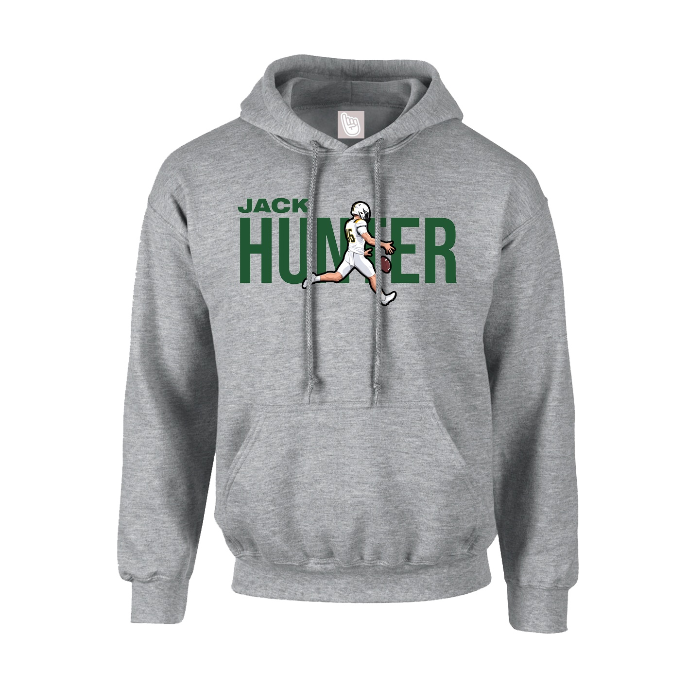Hoodie — Player Name in Grey