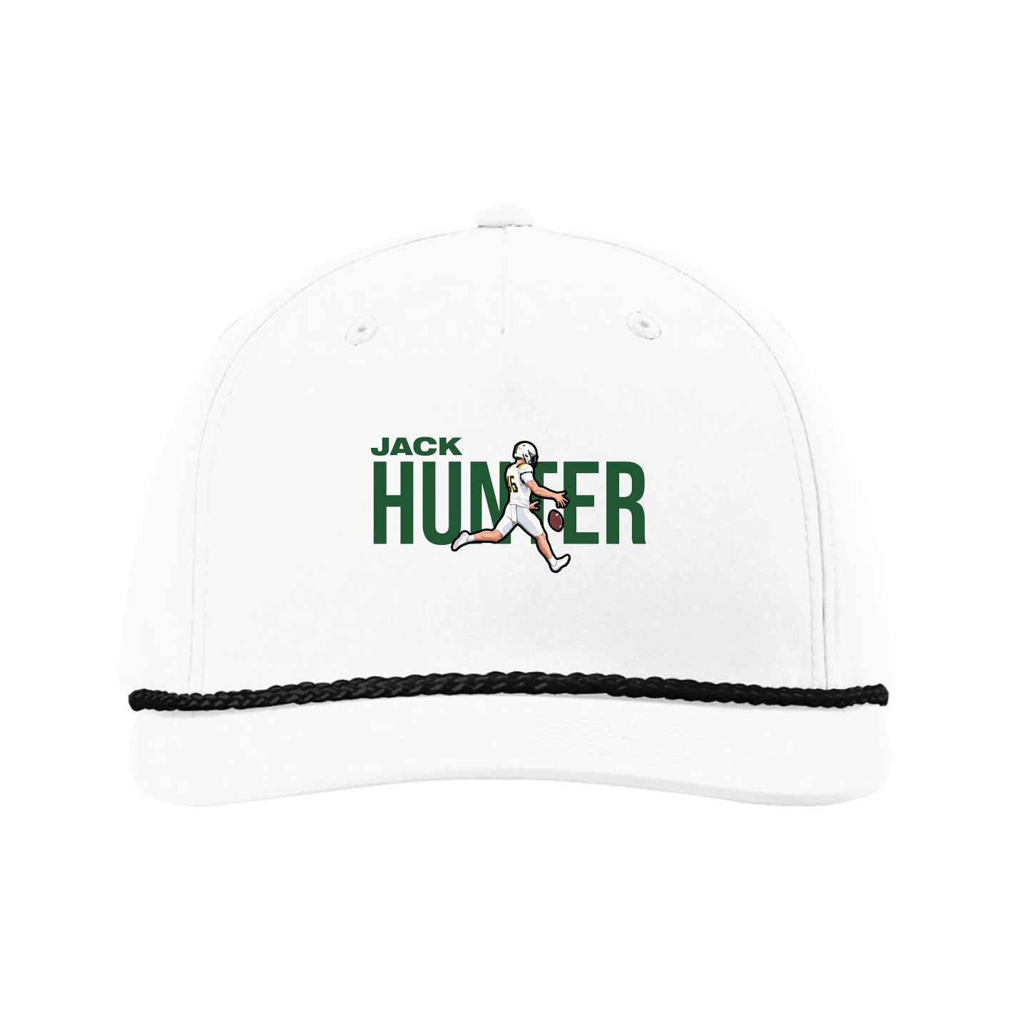 Five-Panel Classic Rope Cap — Player Name in White