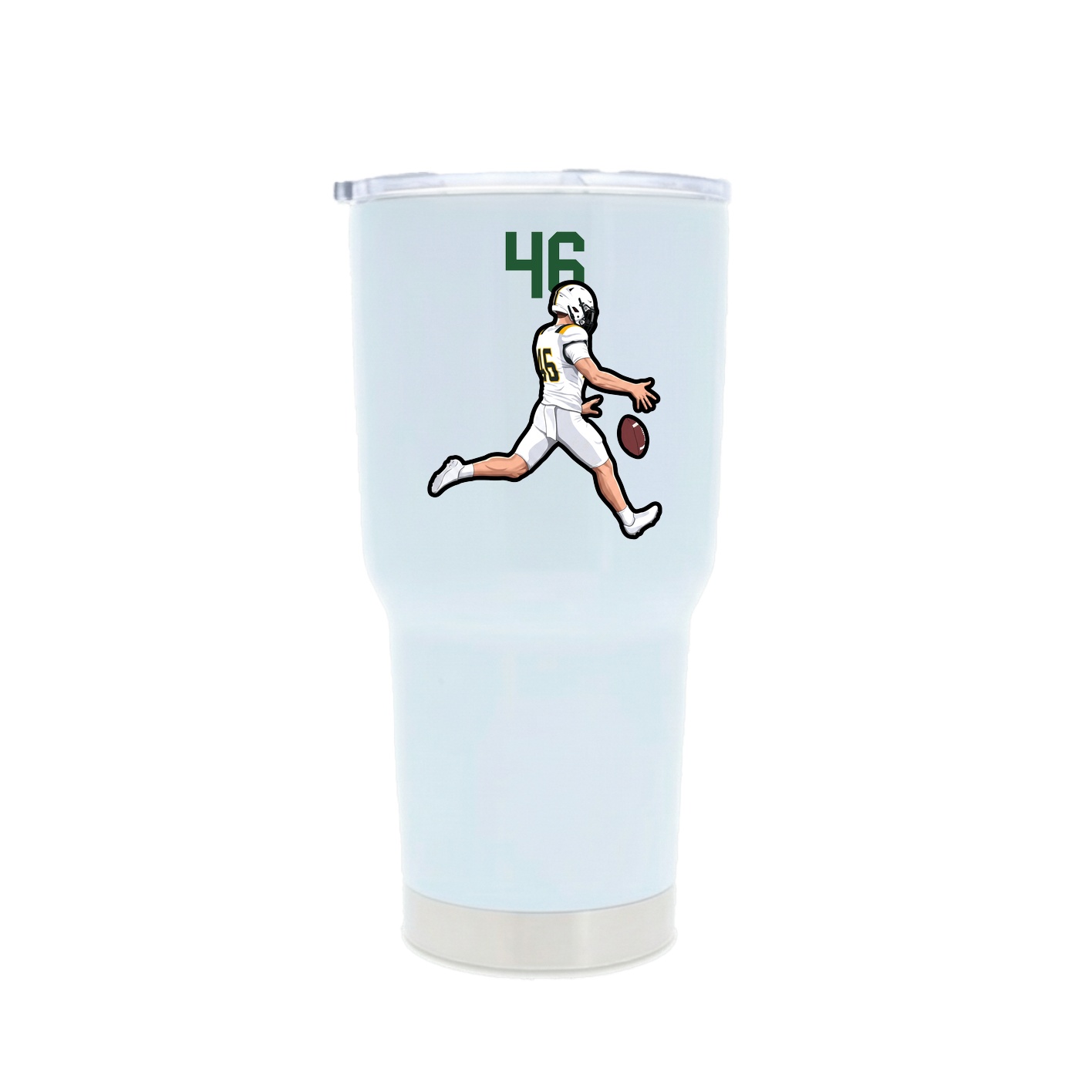 30oz Stainless Steel Tumbler — Number Top in White