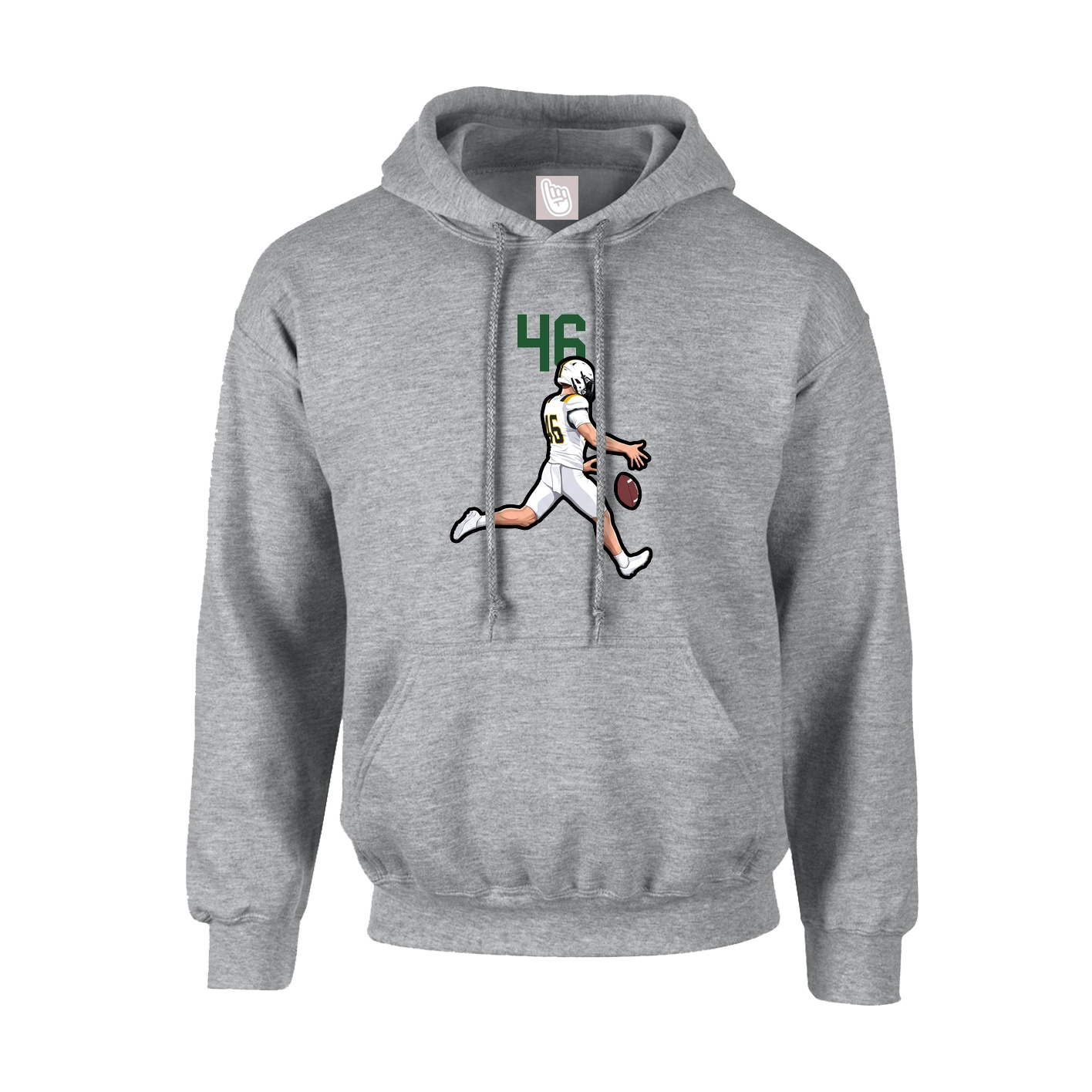 Youth Hoodie — Number Top in Grey