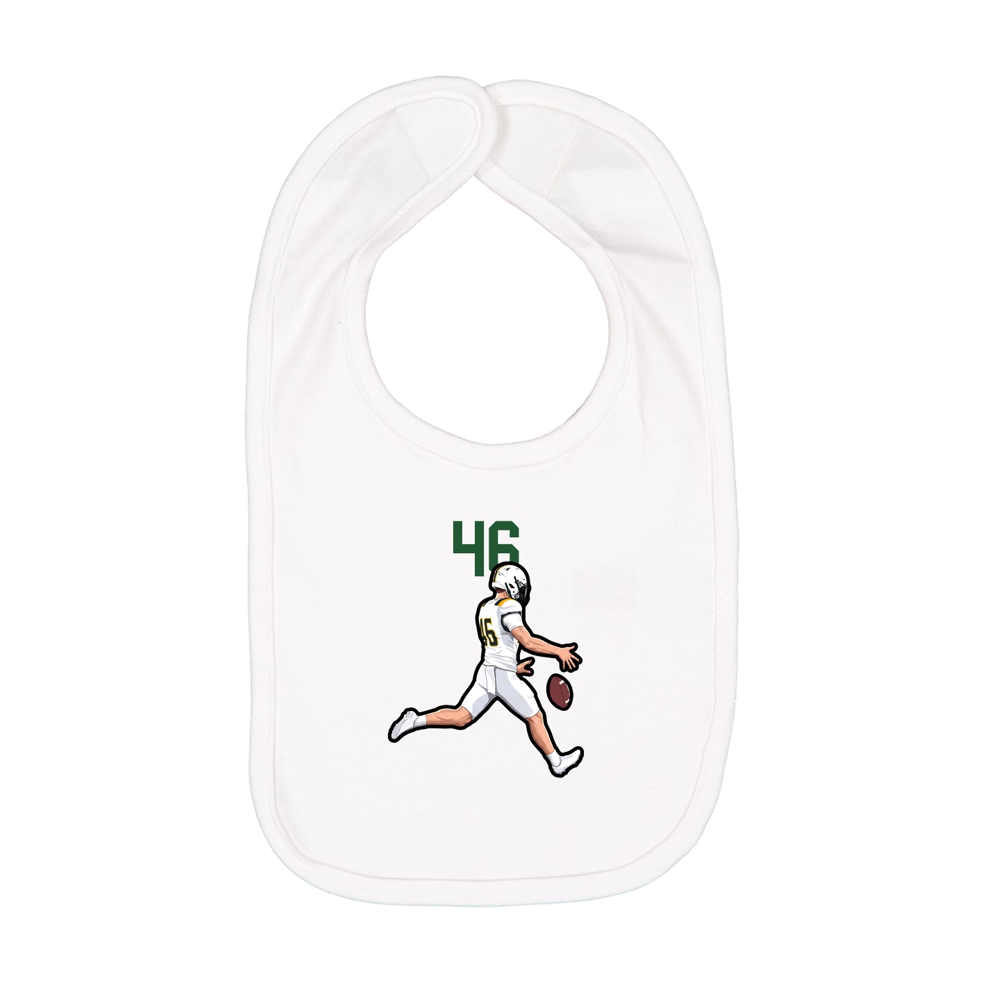 Infant Bib — Number Top in White