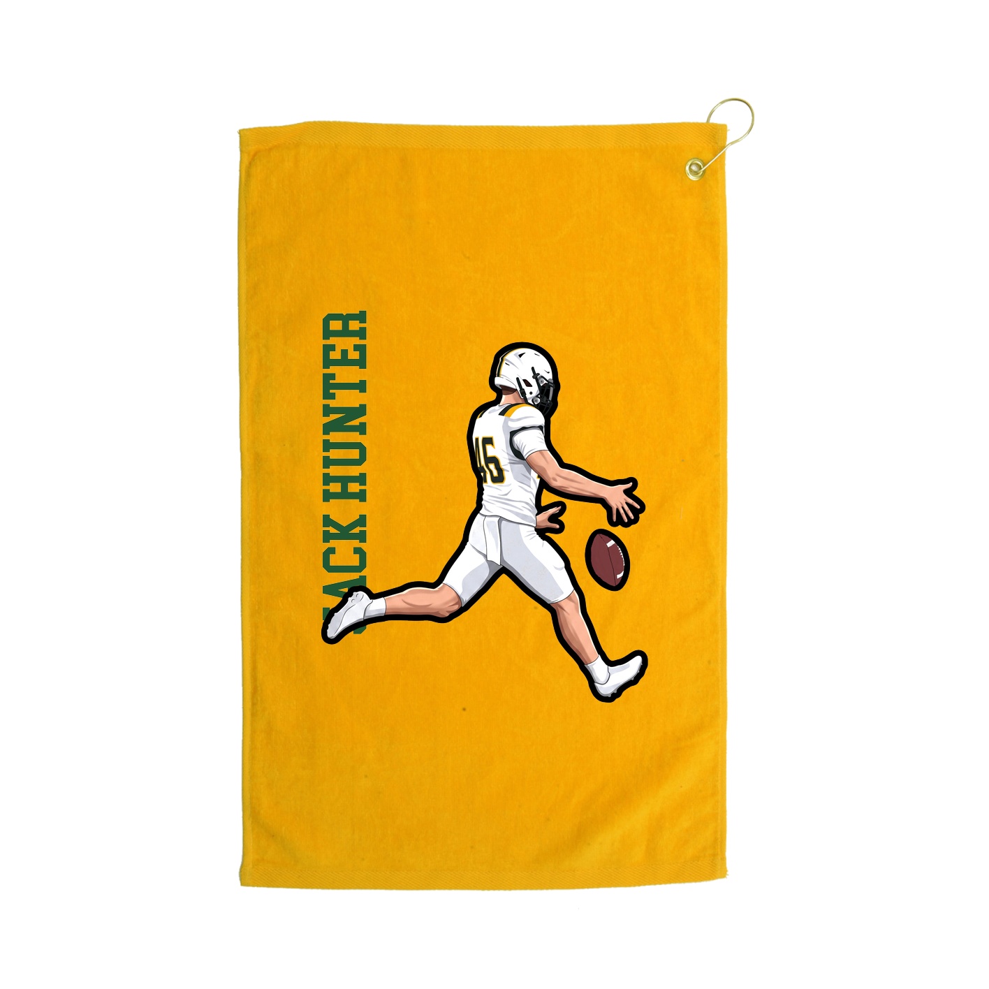Golf Towel — Name Vertical in Gold