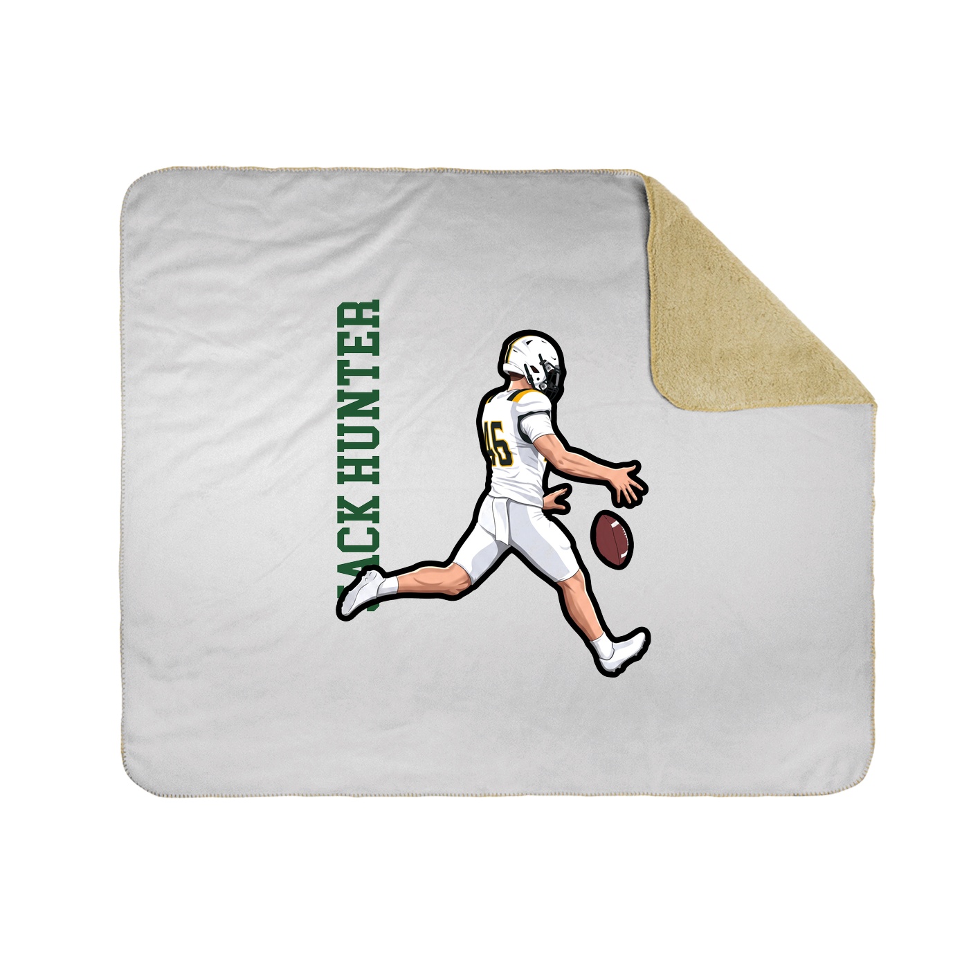 Throw Blanket — Name Vertical in White