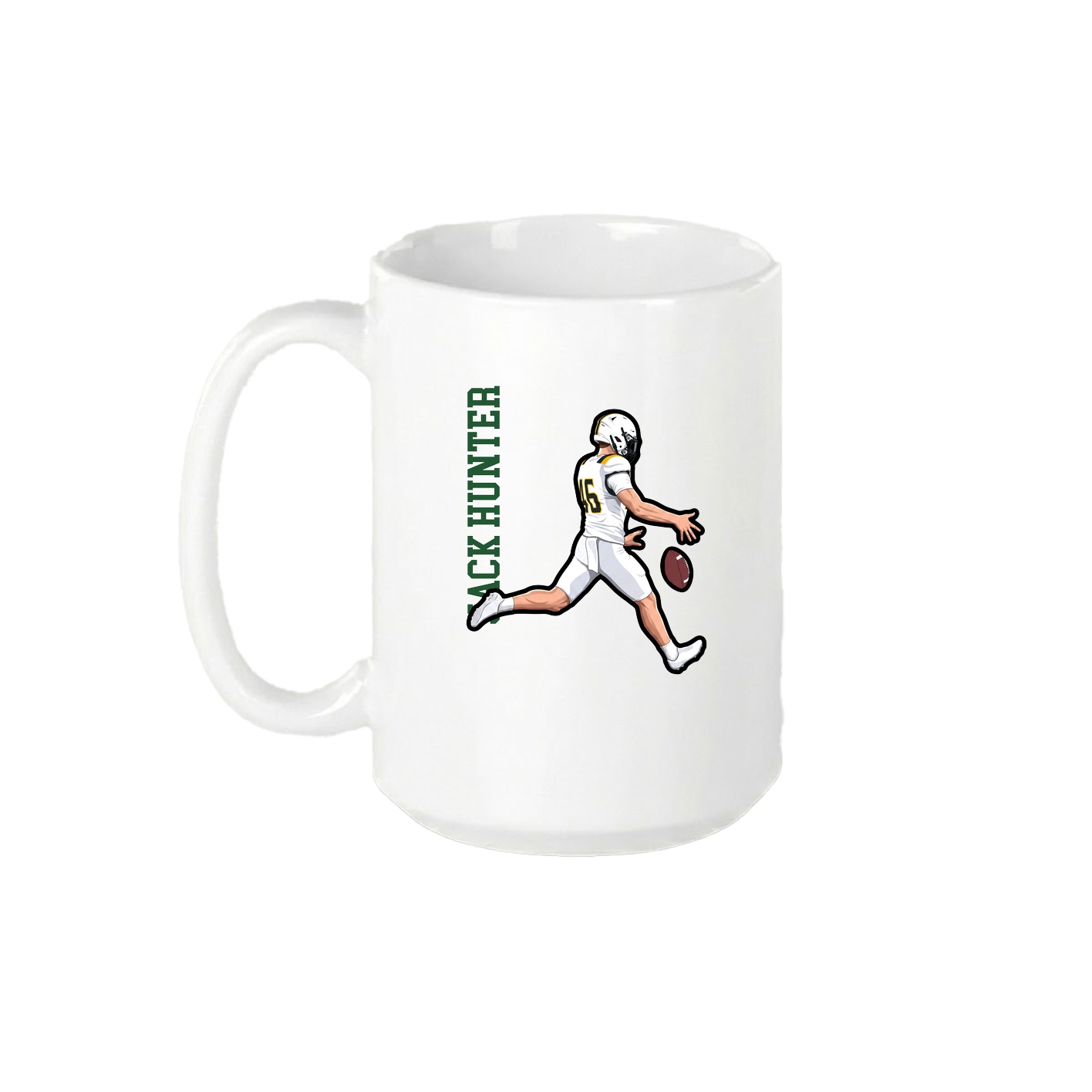 15oz Coffee Mug — Name Vertical in White