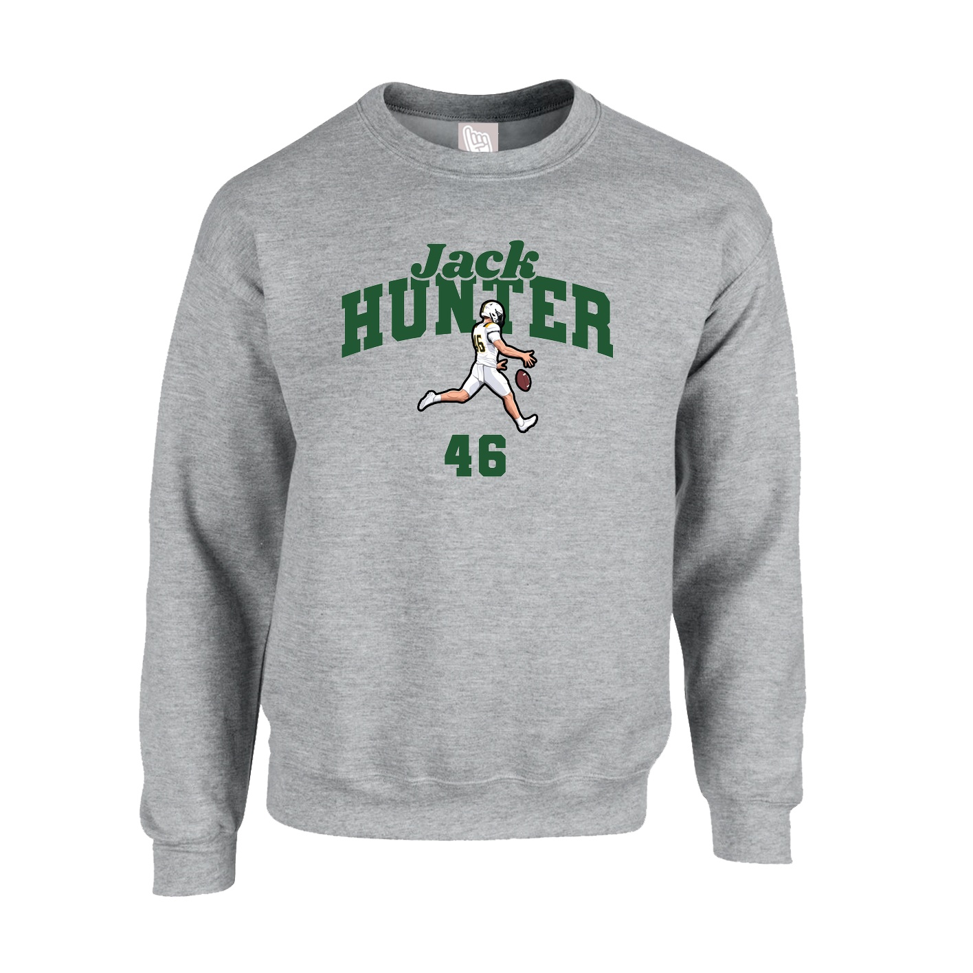 Fleece Crew — Signature Arch in Grey