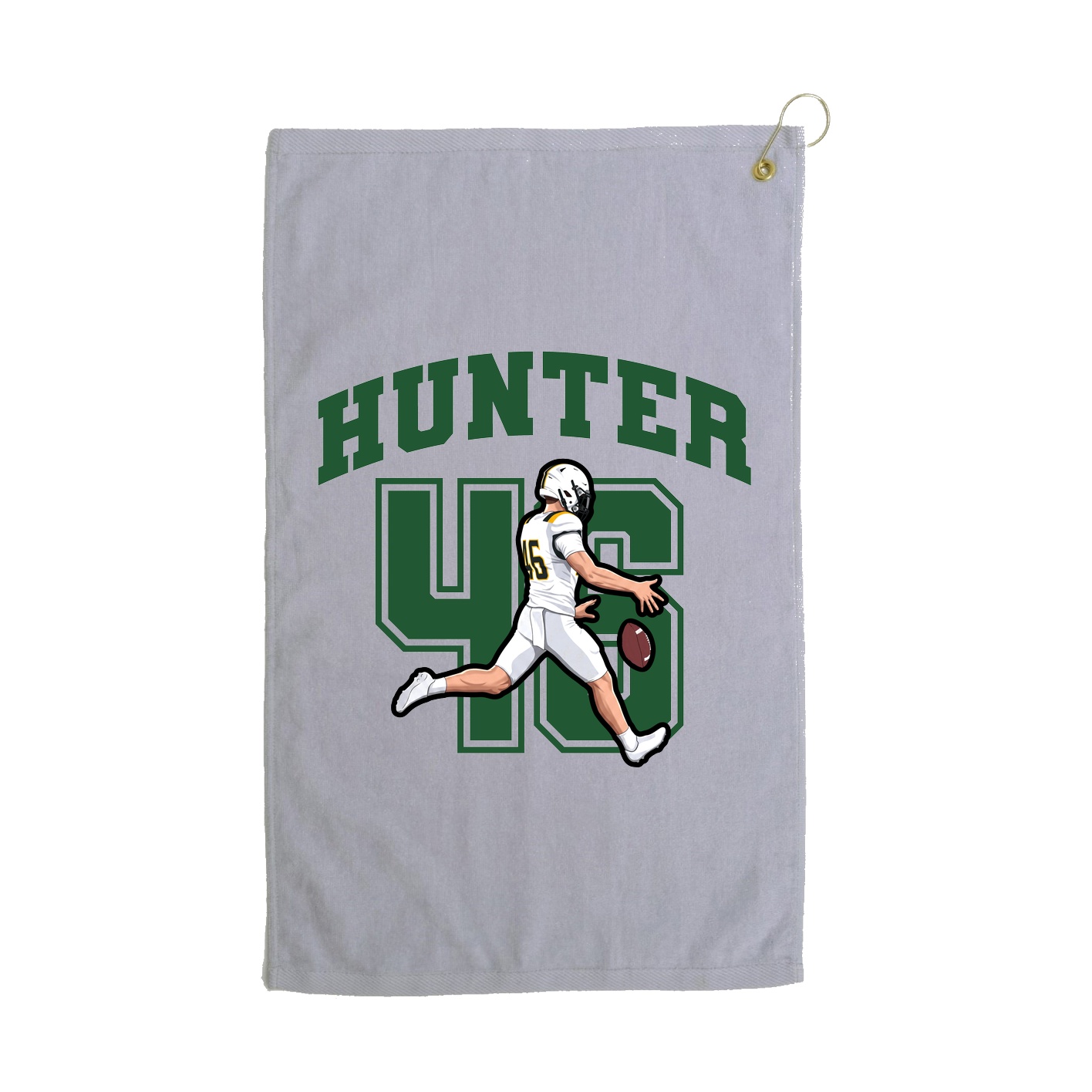 Golf Towel — Number in Grey