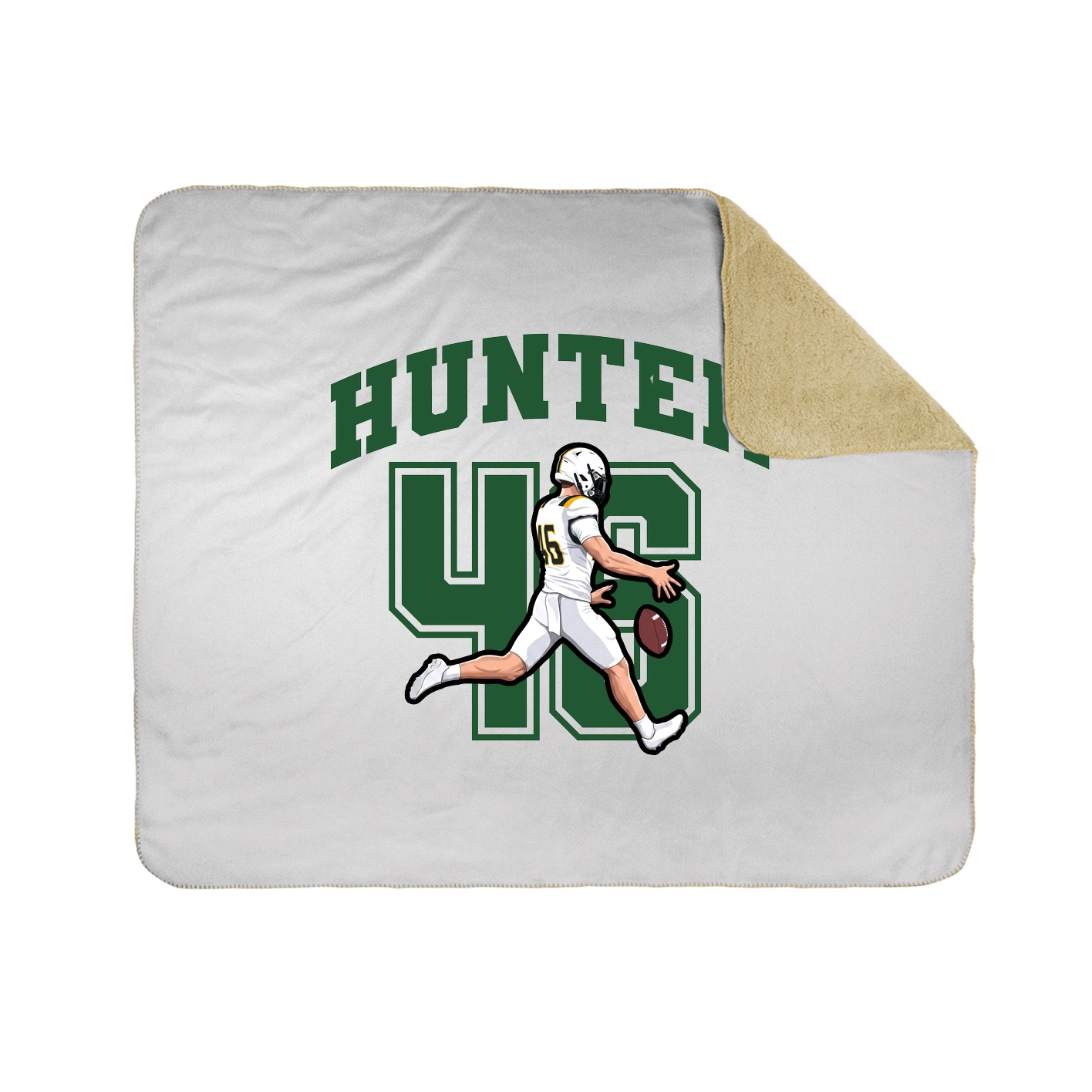 Throw Blanket — Number in White