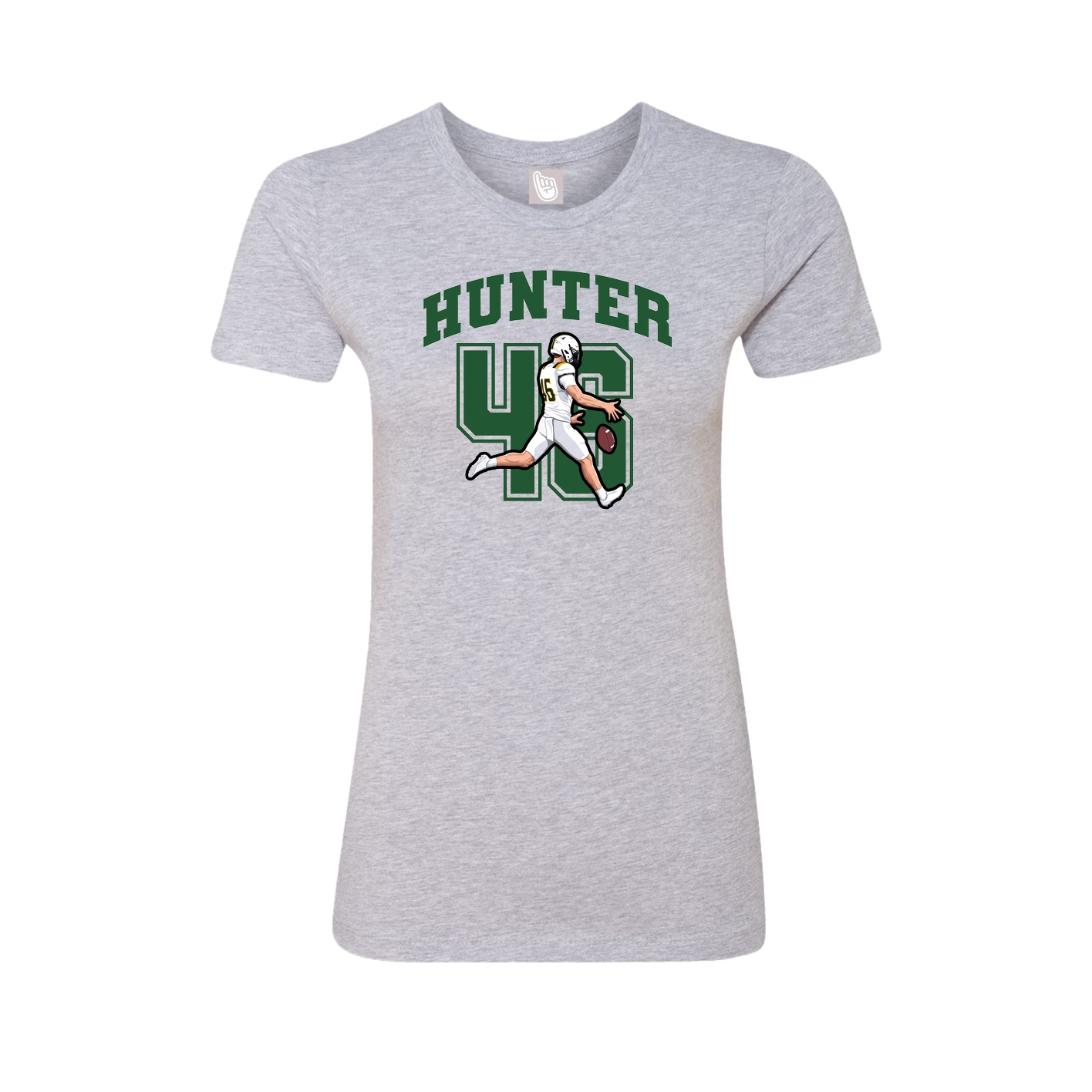 Fitted Women's Tee — Number in Grey