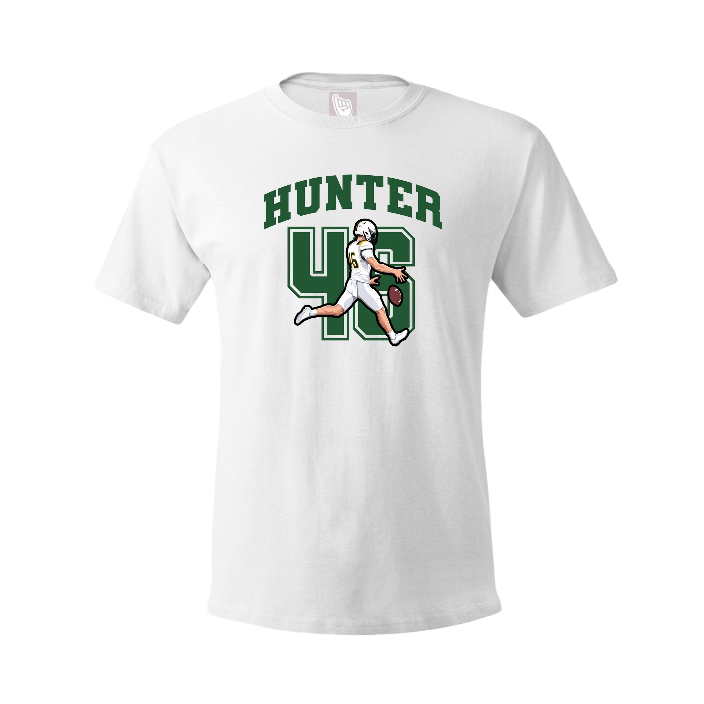 Youth Tee — Number in White