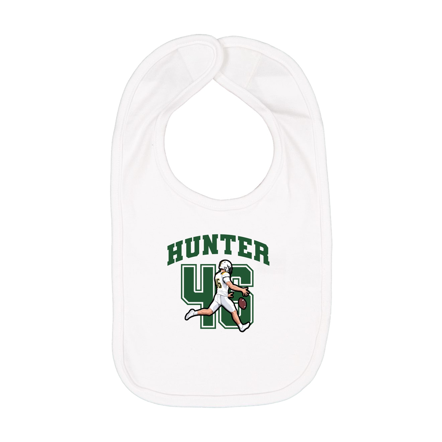 Infant Bib — Number in White