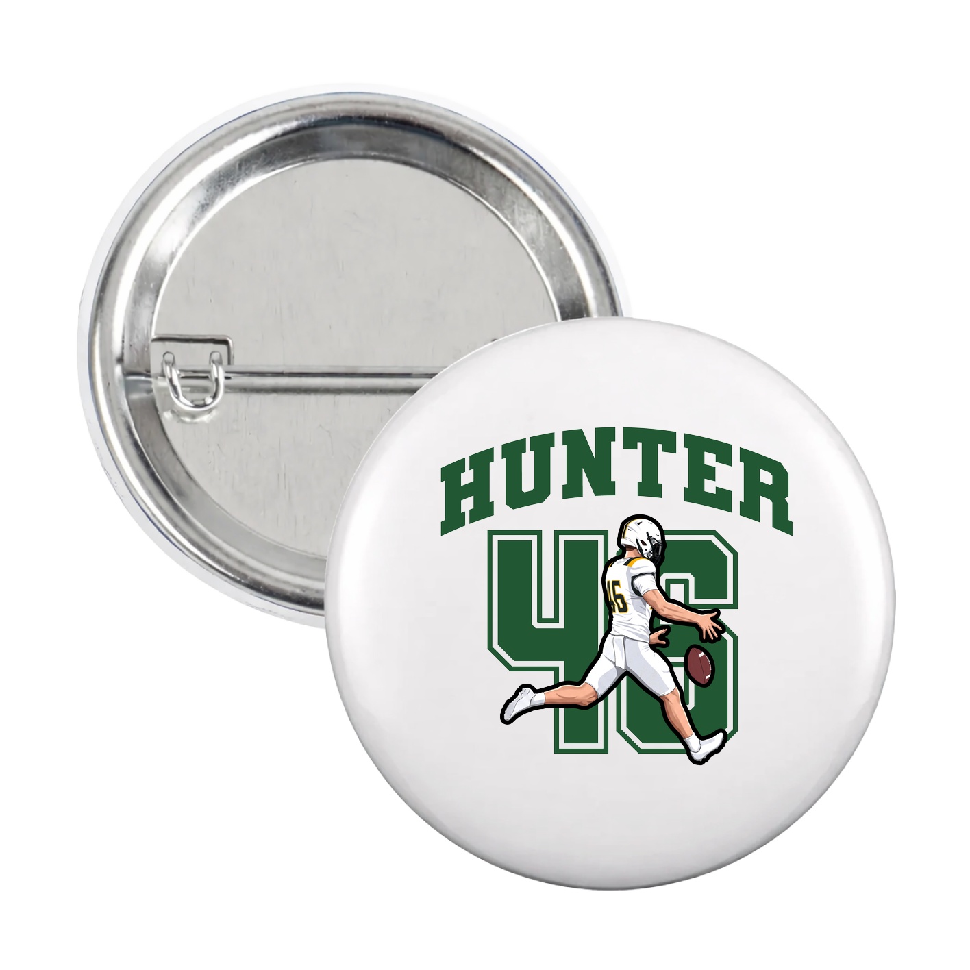 Game Day Button — Number in White