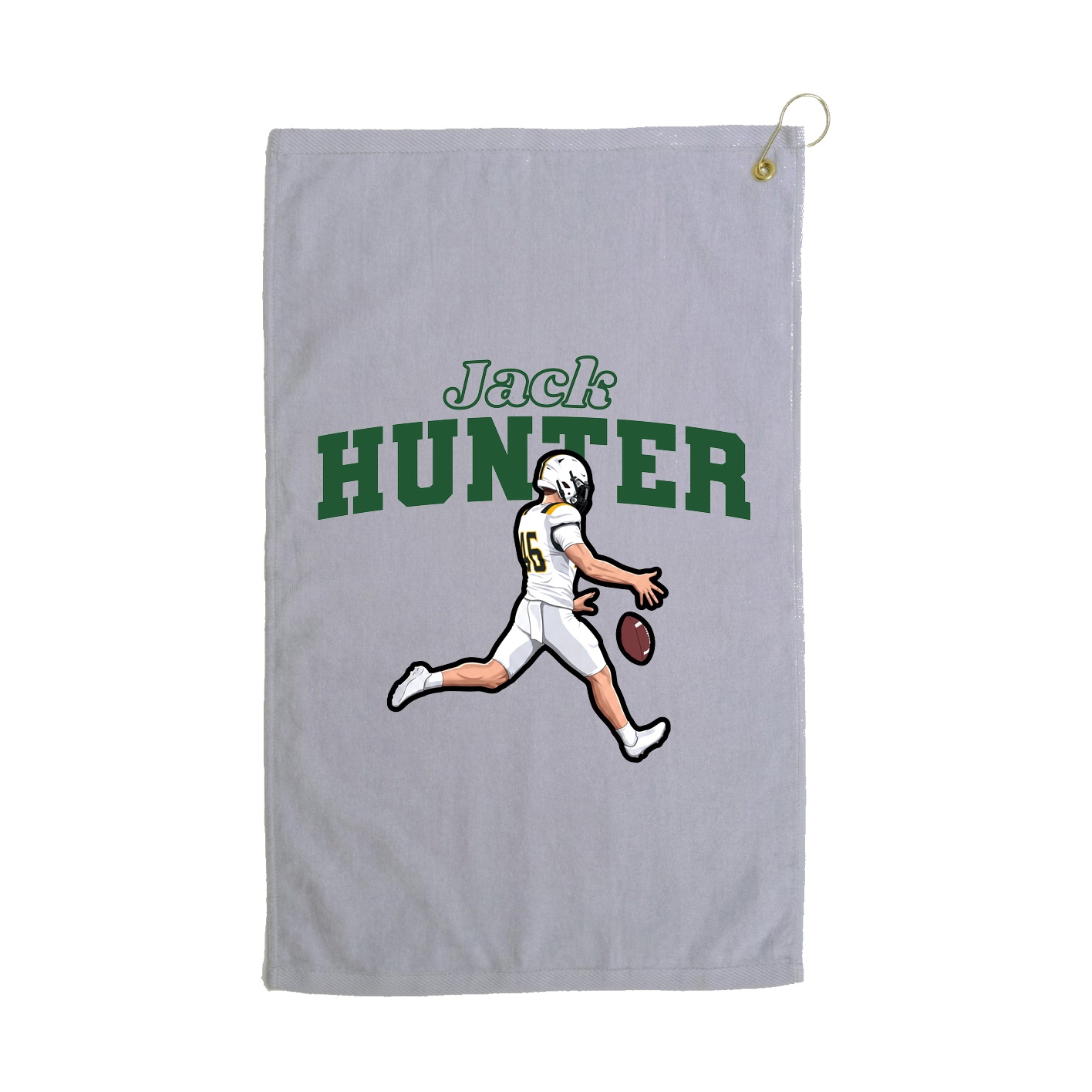 Golf Towel — Name Arch in Grey