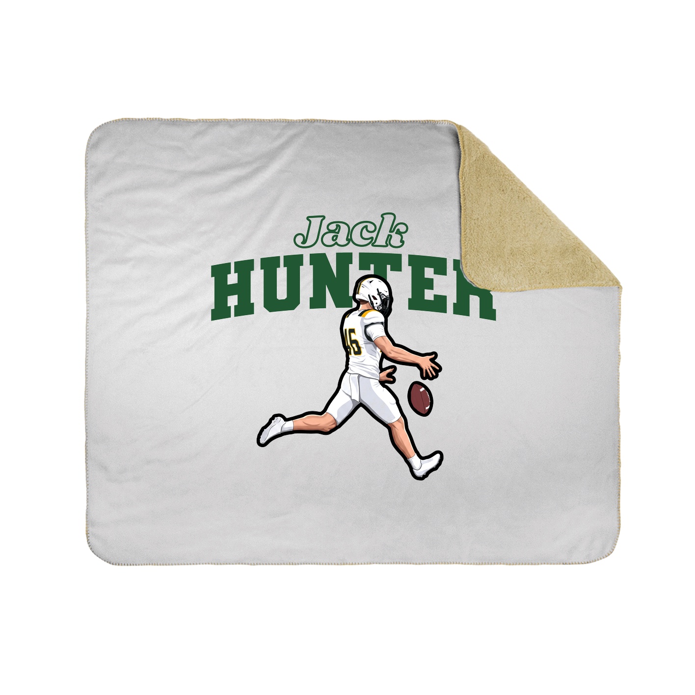 Throw Blanket — Name Arch in White