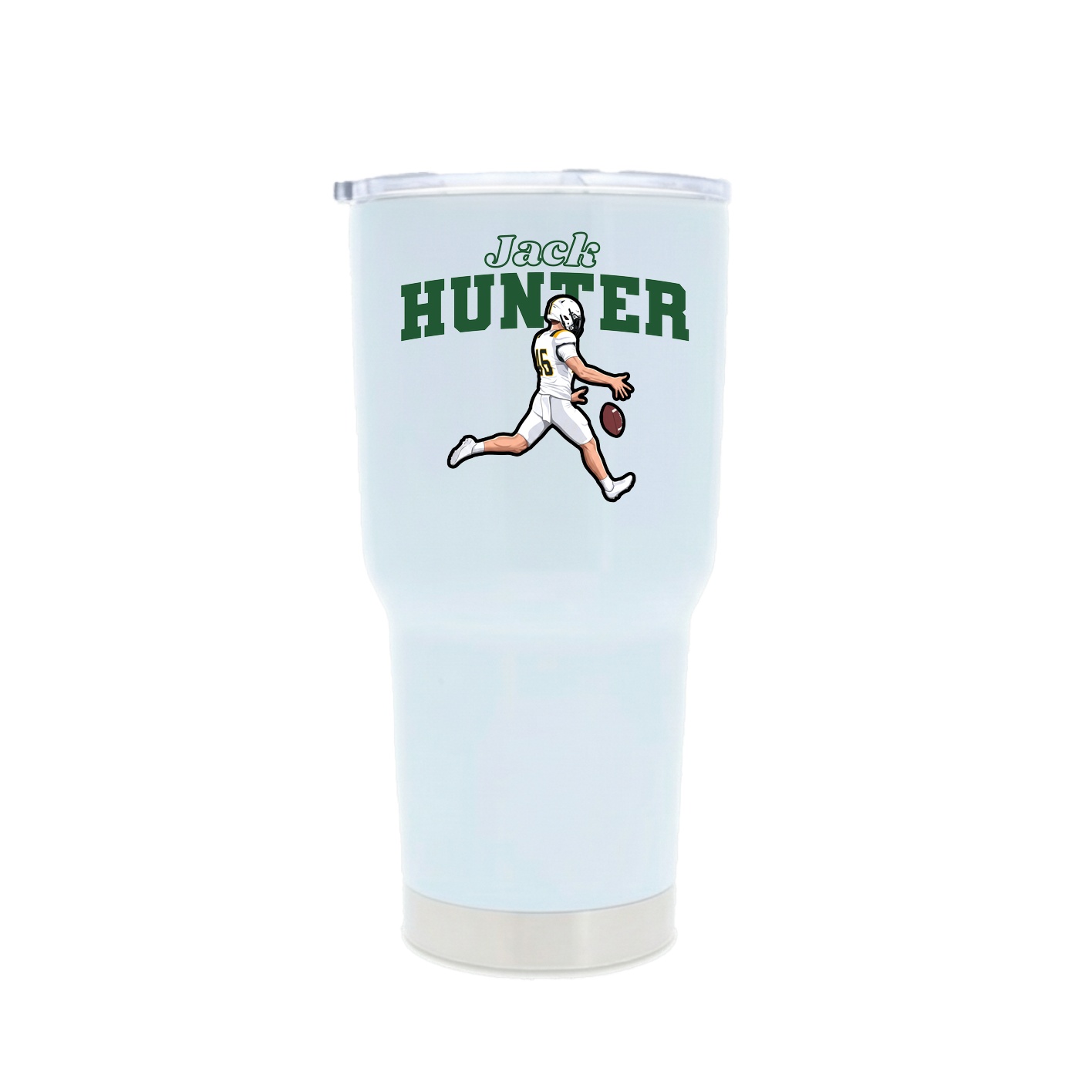 30oz Stainless Steel Tumbler — Name Arch in White