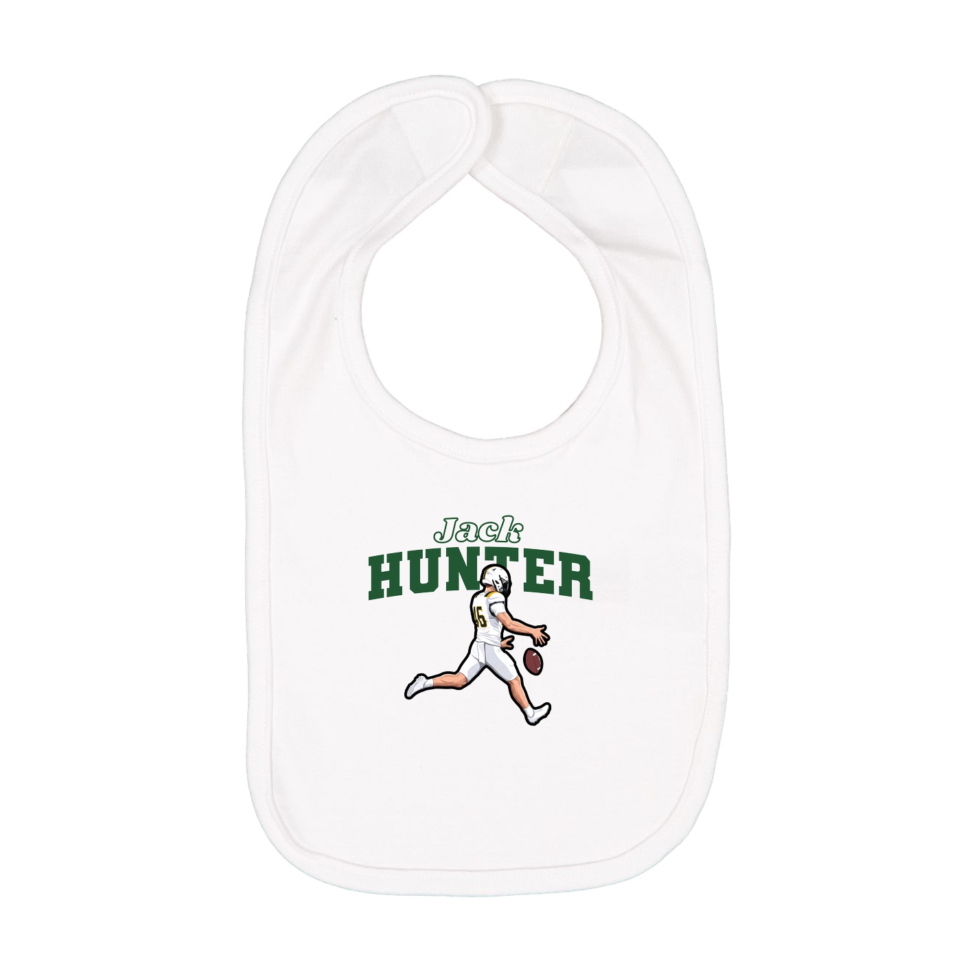 Infant Bib — Name Arch in White