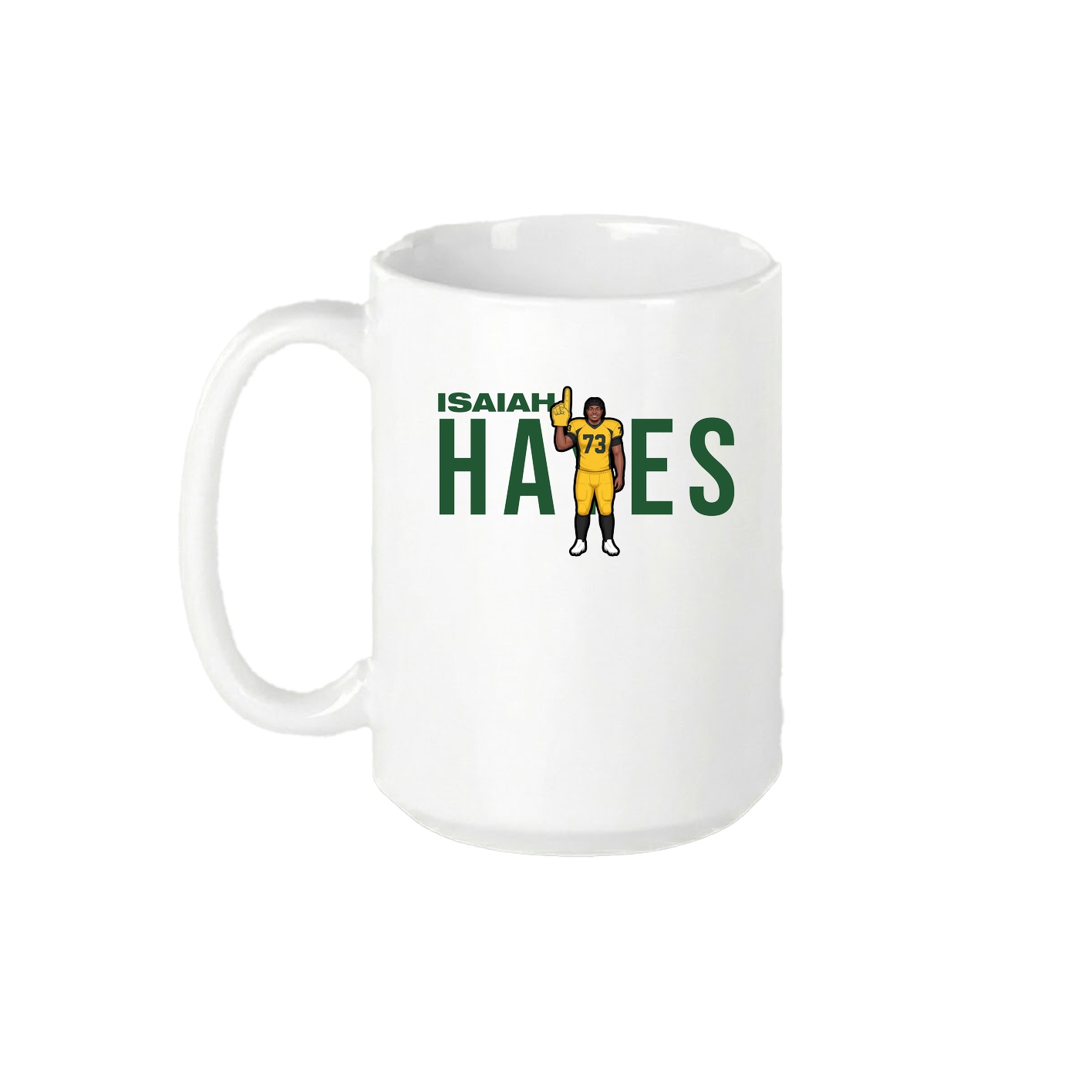 15oz Coffee Mug — Player Name in White