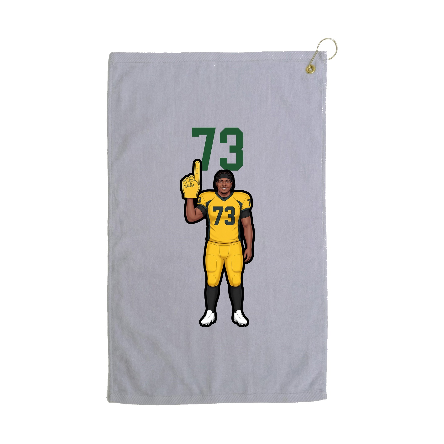 Golf Towel — Number Top in Grey