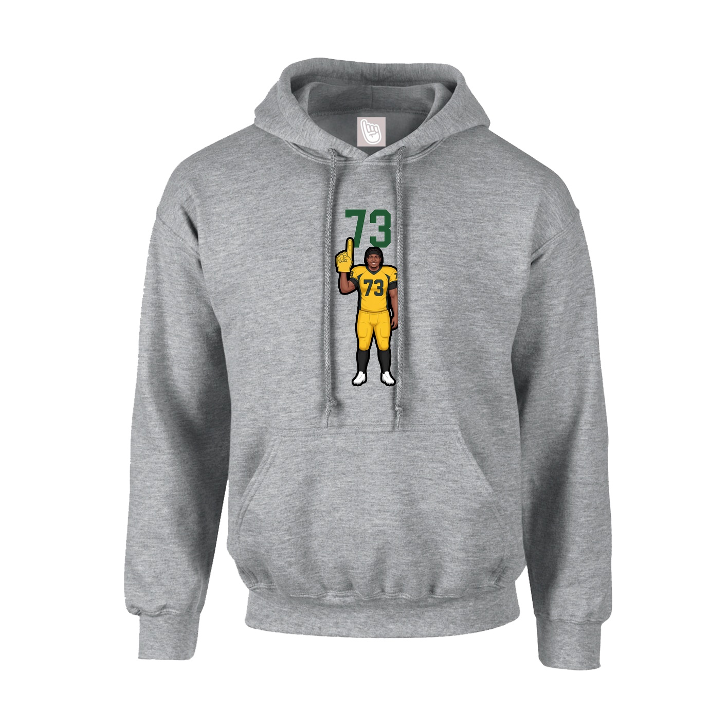 Youth Hoodie — Number Top in Grey