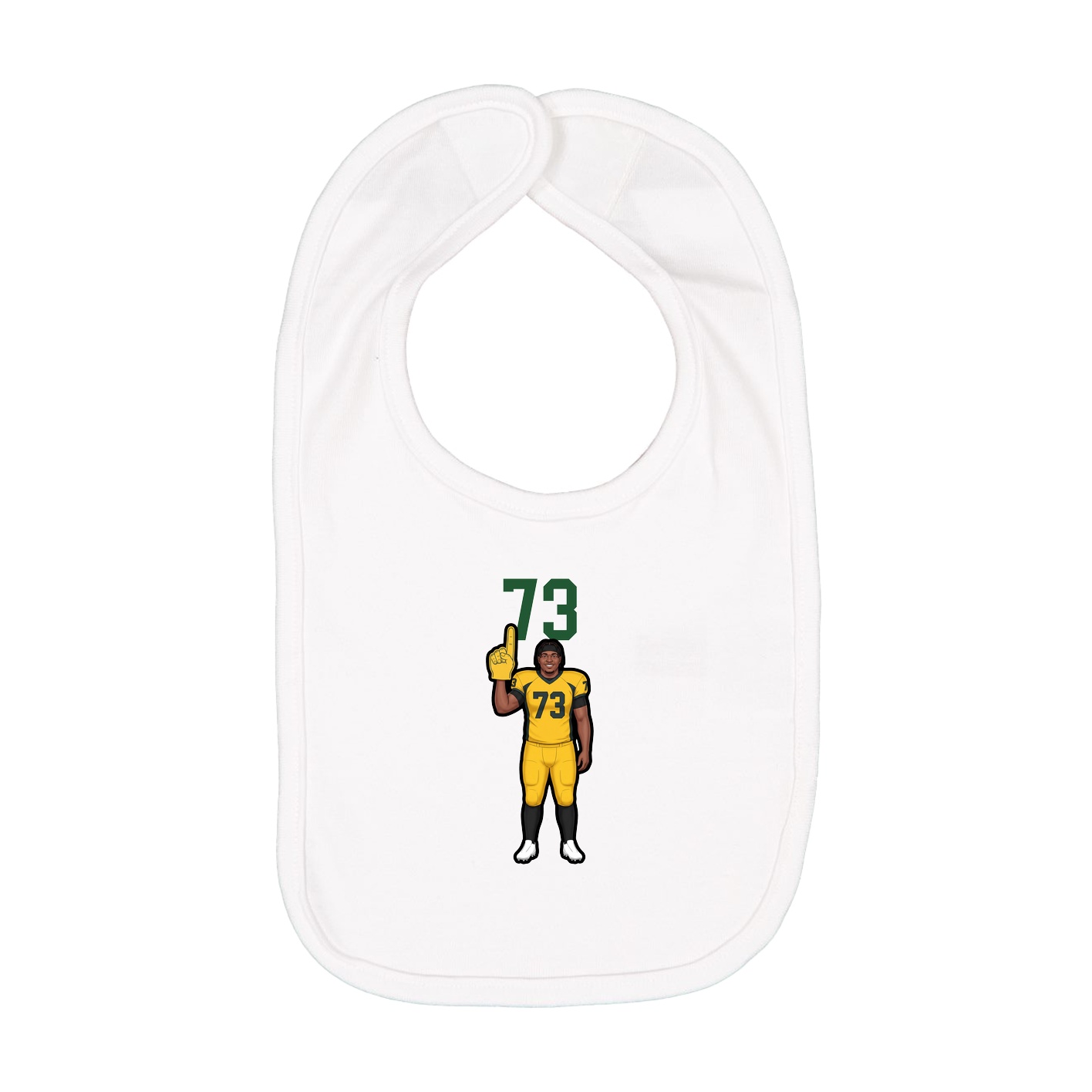 Infant Bib — Number Top in White