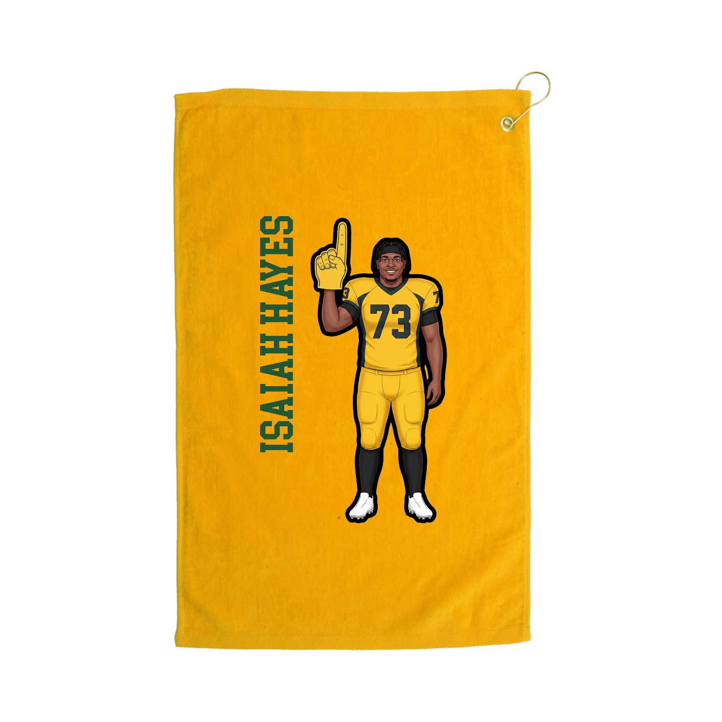 Golf Towel — Name Vertical in Gold