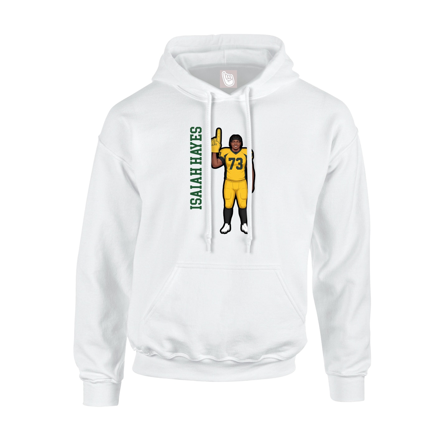 Youth Hoodie — Name Vertical in White