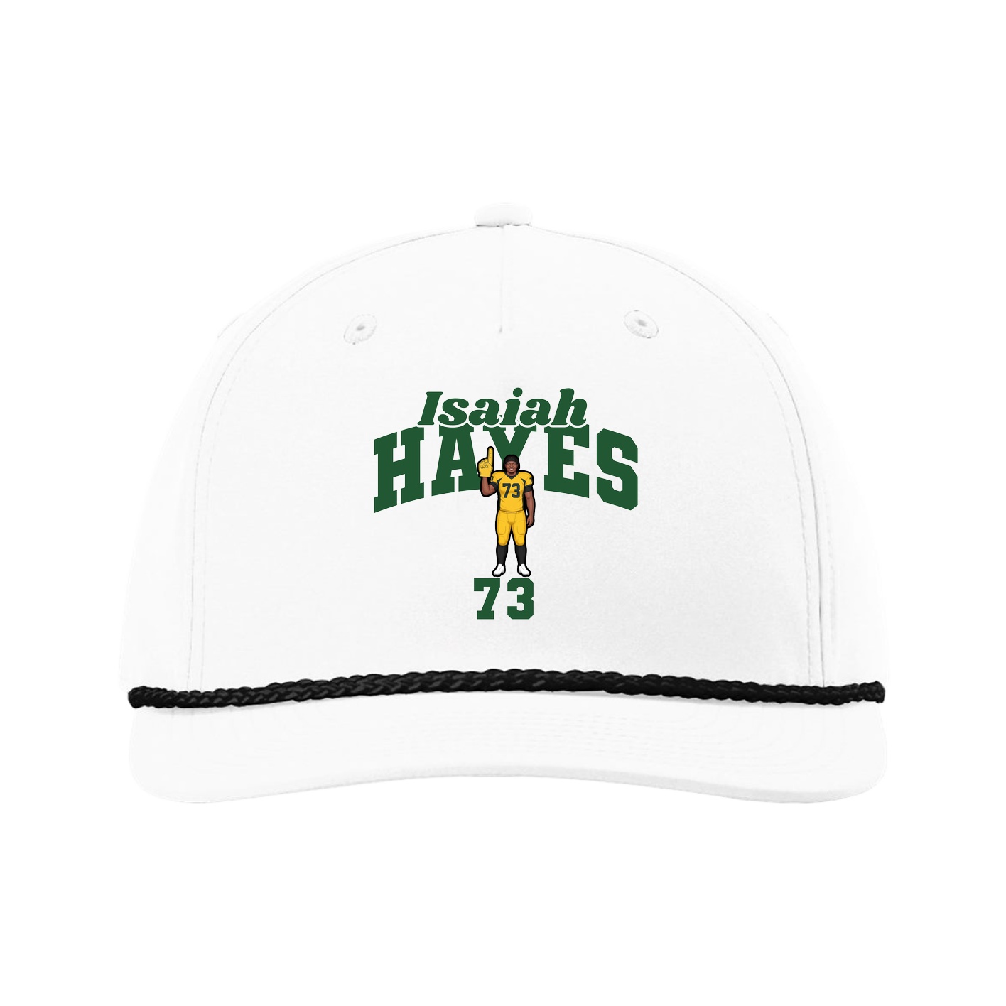 Five-Panel Classic Rope Cap — Signature Arch in White