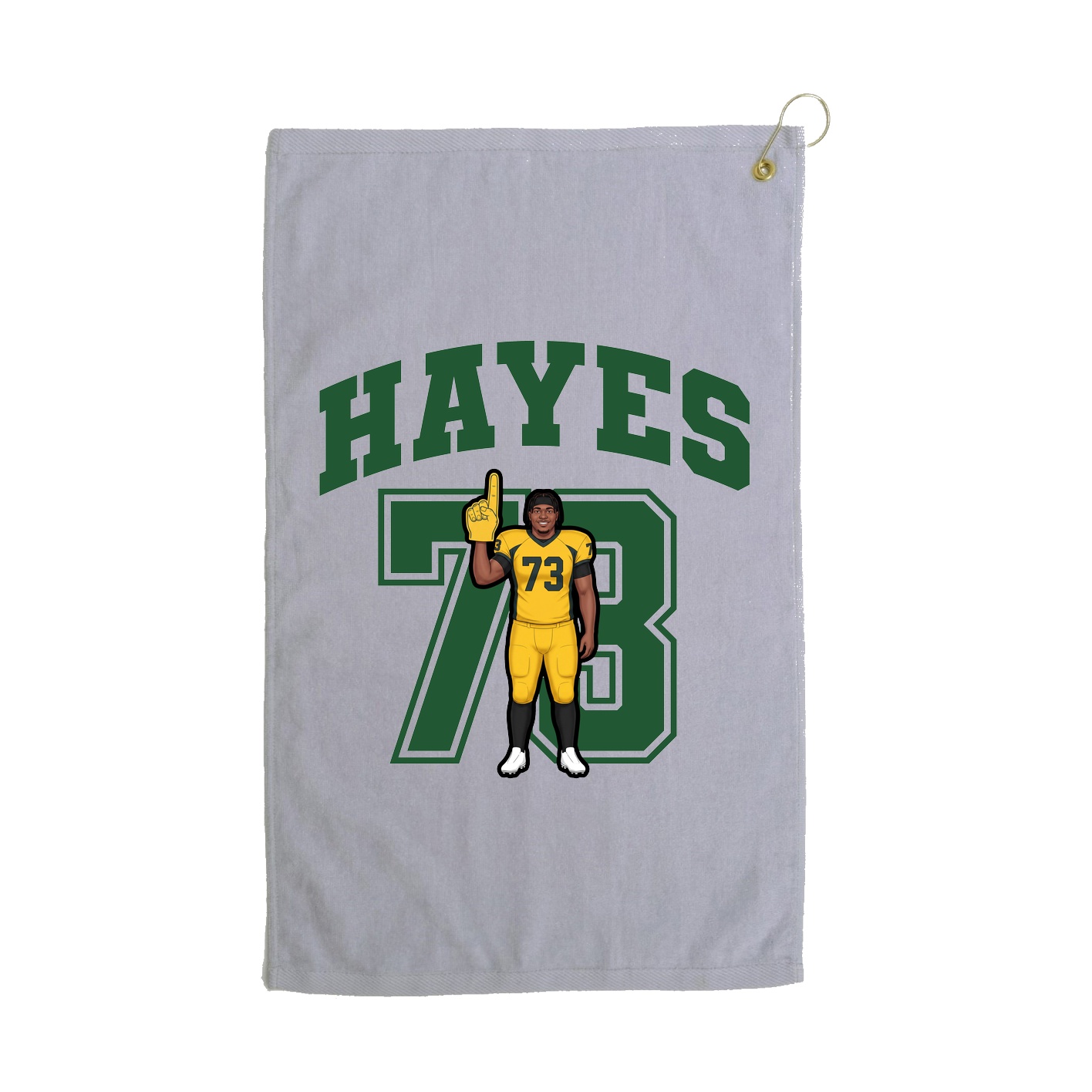 Golf Towel — Number in Grey