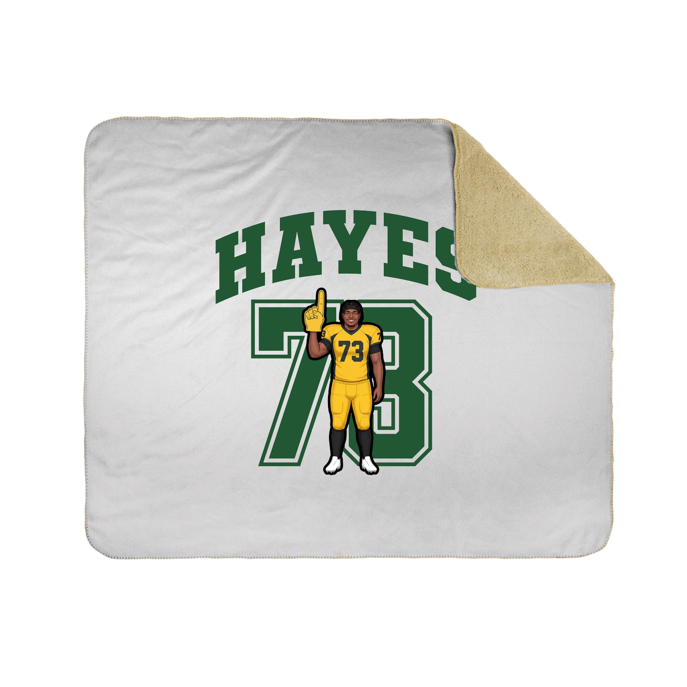Throw Blanket — Number in White