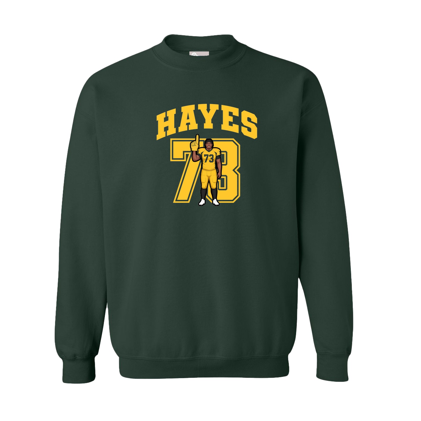 Fleece Crew — Number in Green