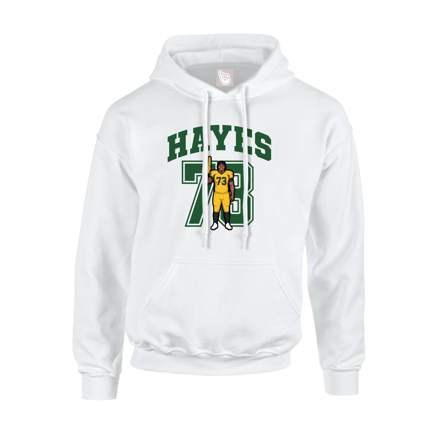 Youth Hoodie — Number in White