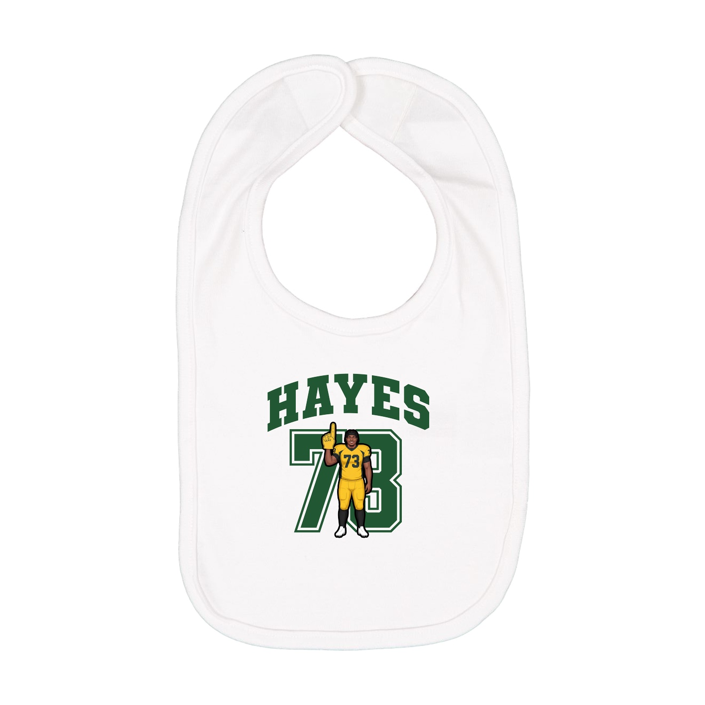 Infant Bib — Number in White