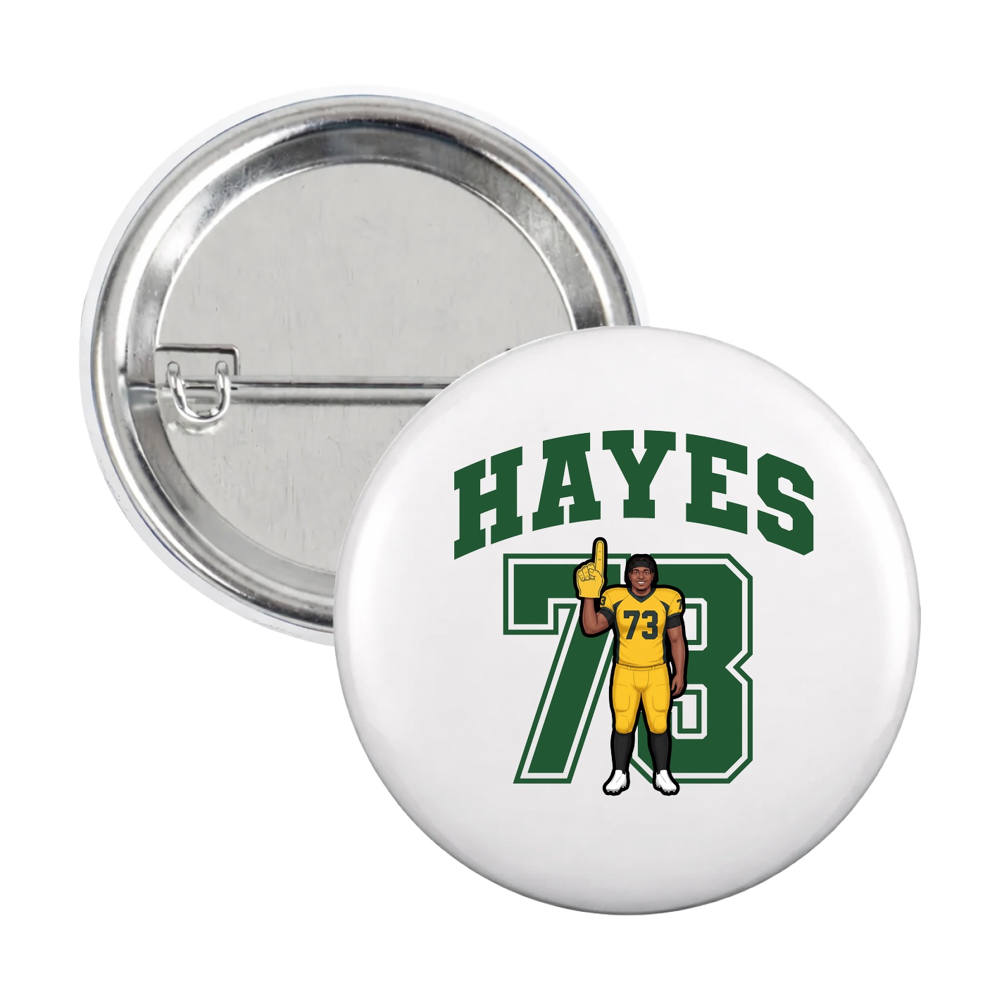 Game Day Button — Number in White