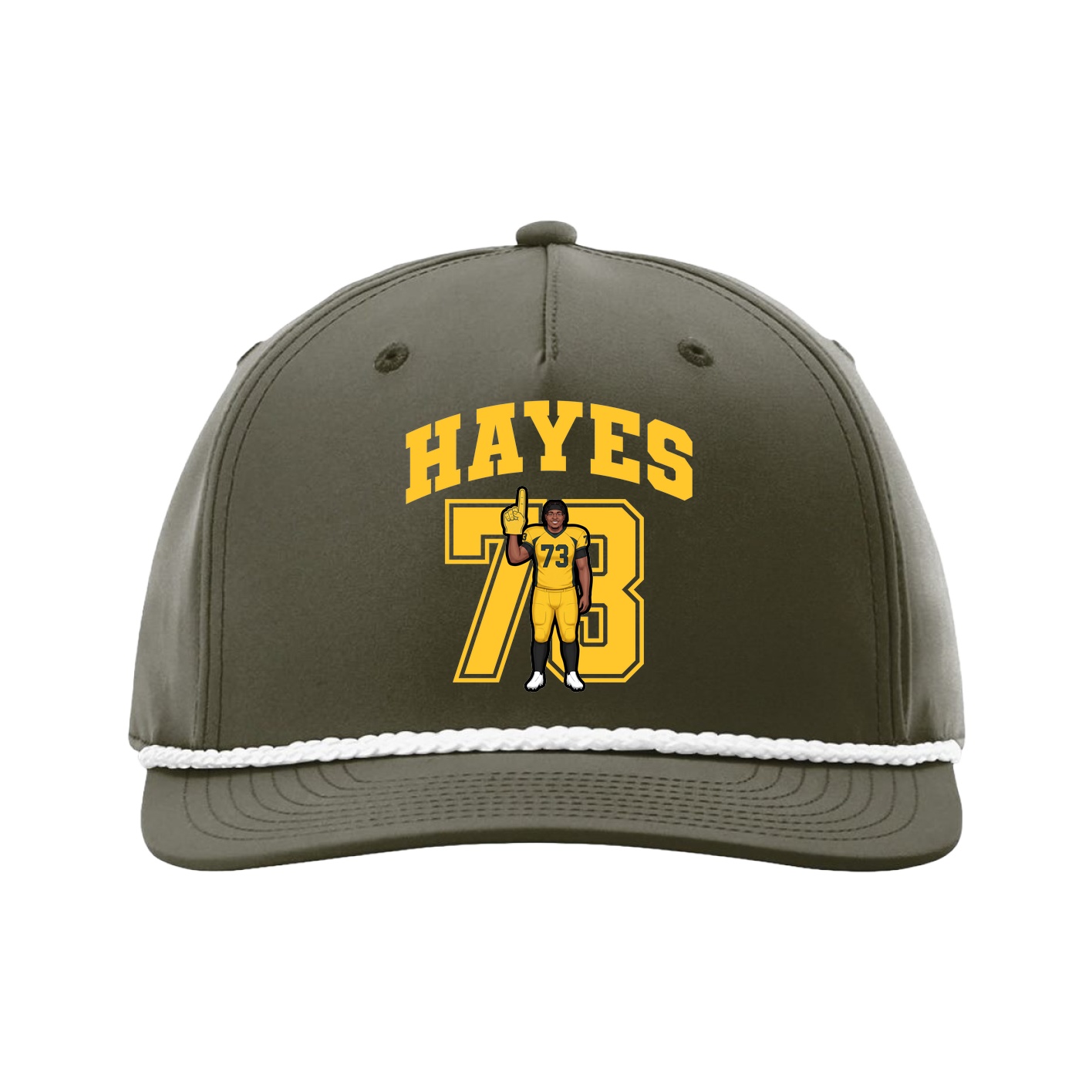 Five-Panel Classic Rope Cap — Number in Green
