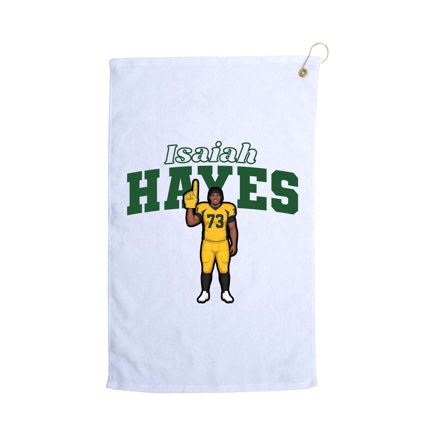 Golf Towel — Name Arch in White