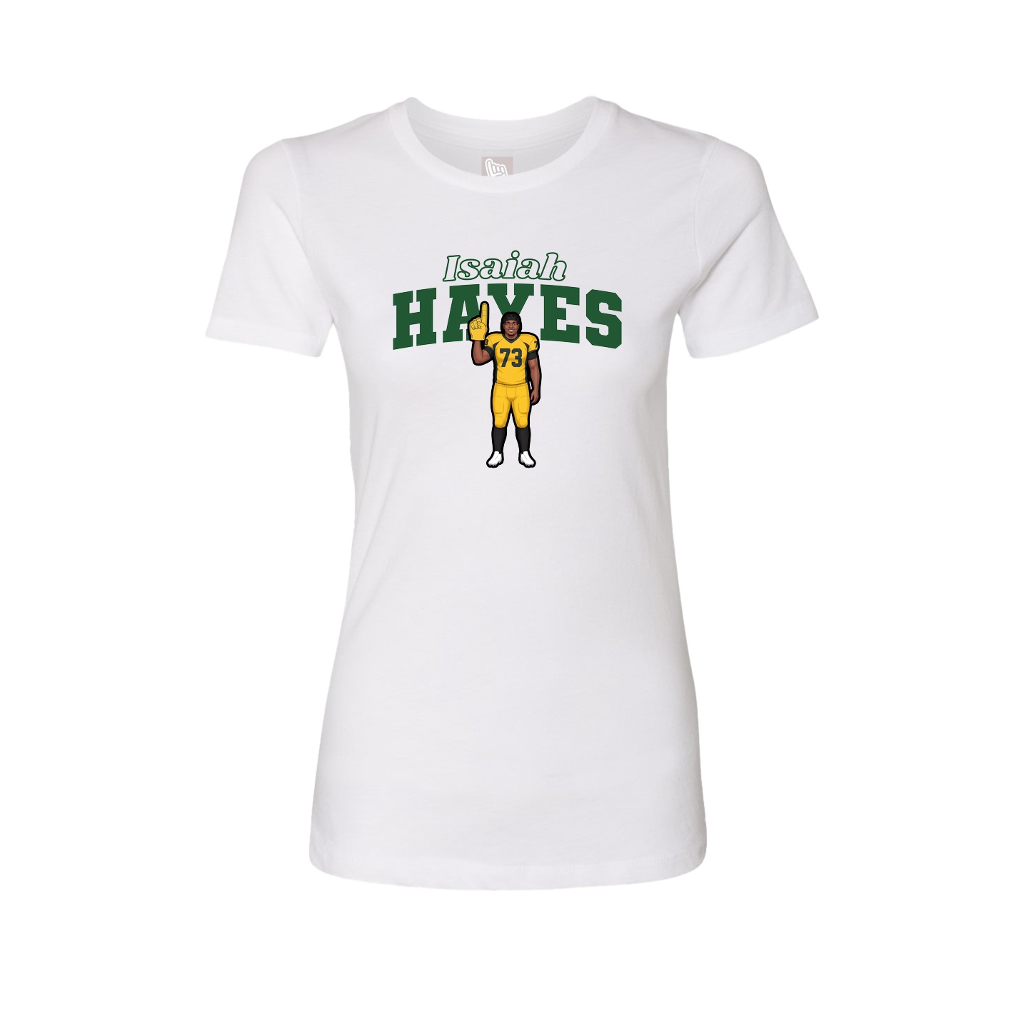 Fitted Women's Tee — Name Arch in White