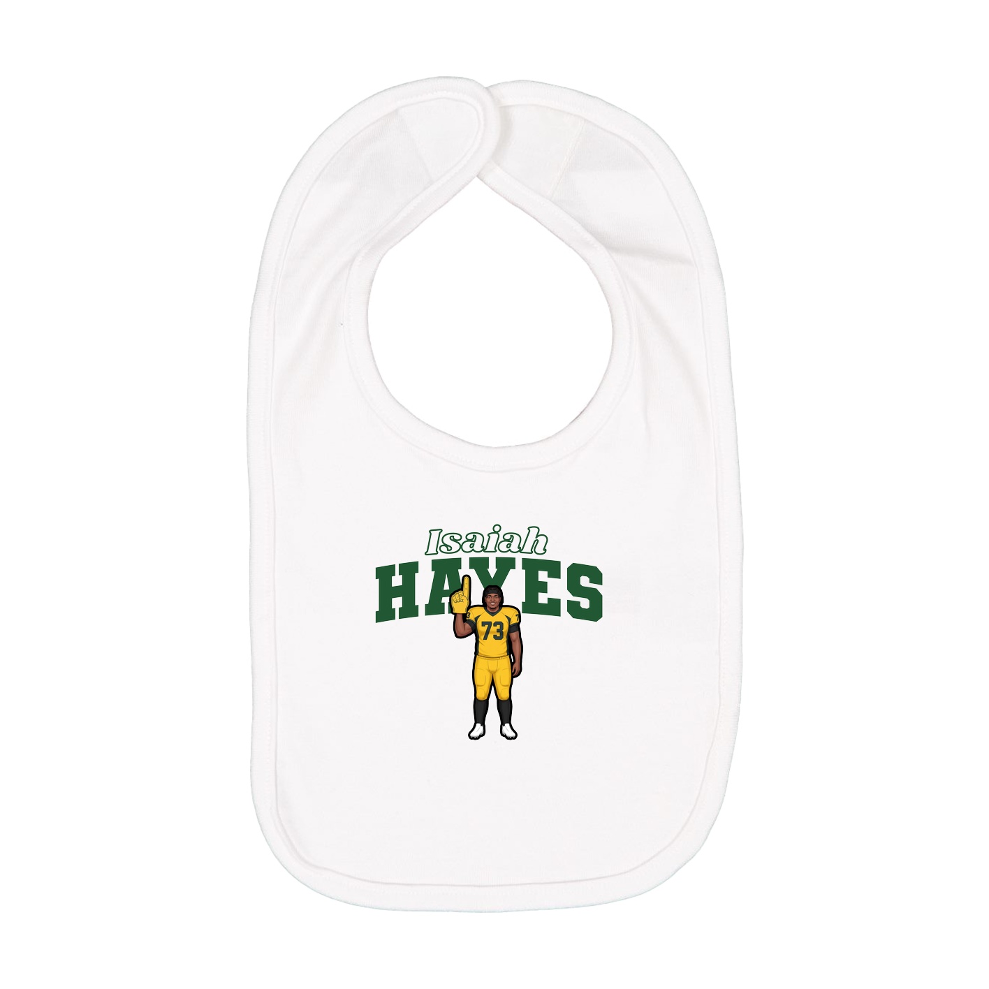 Infant Bib — Name Arch in White