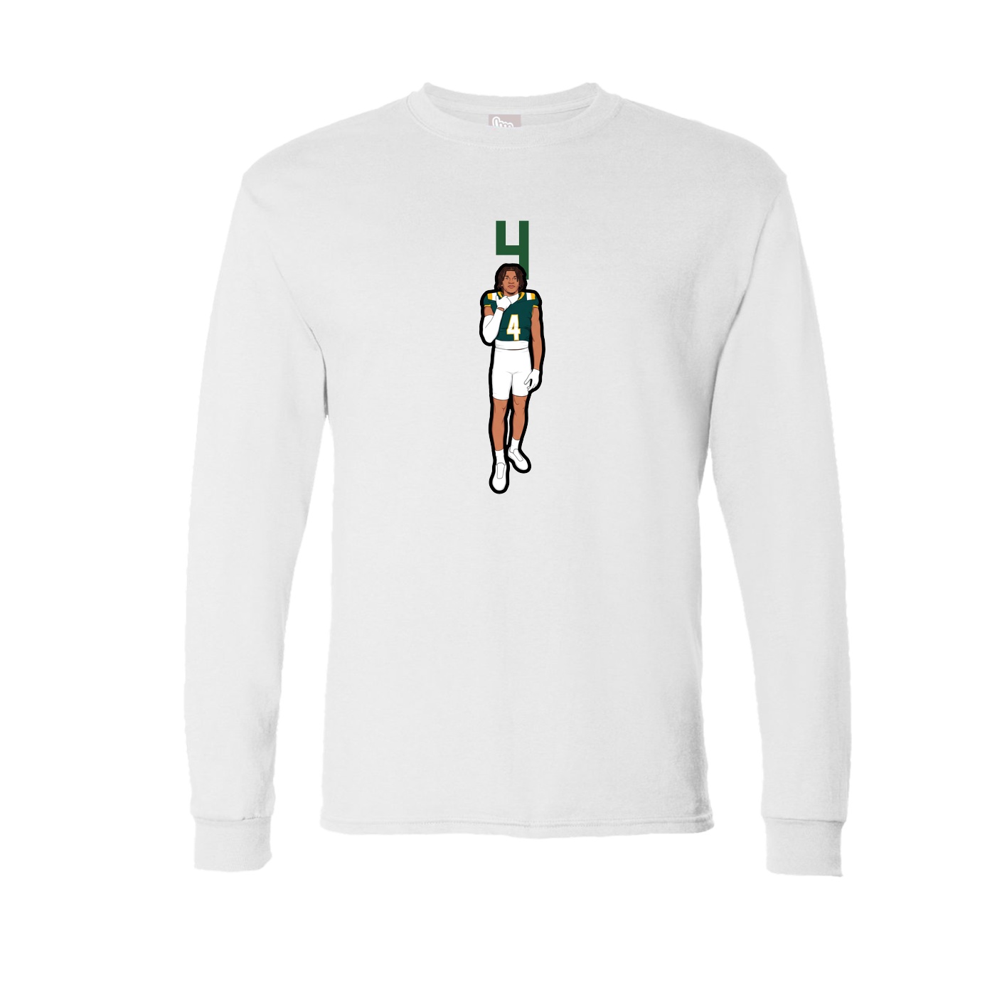 Long Sleeve Tee — Number Top in White