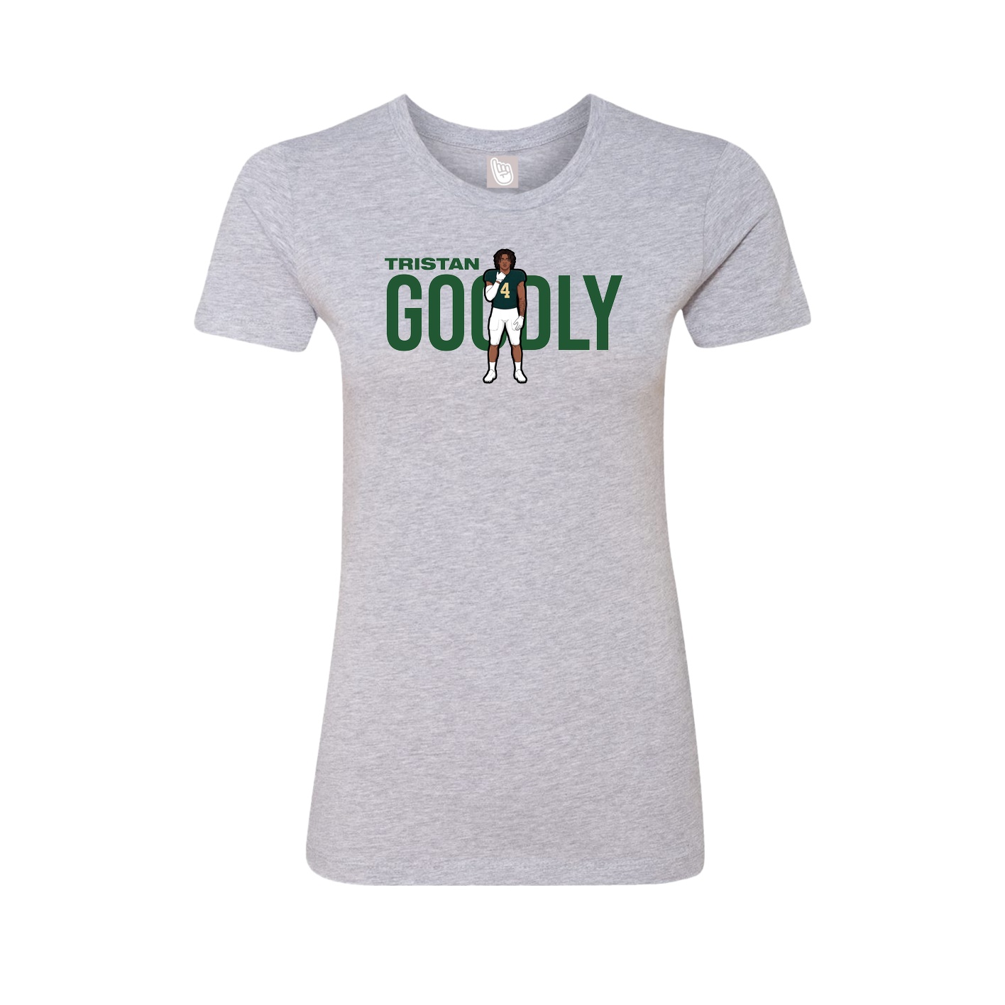 Fitted Women's Tee — Player Name in Grey