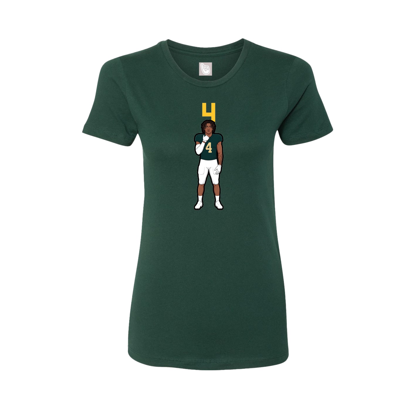 Fitted Women's Tee — Number Top in Green