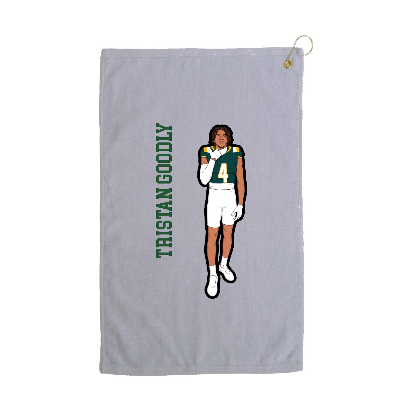 Golf Towel — Name Vertical in Grey