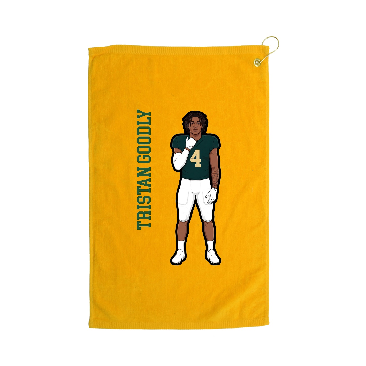 Golf Towel — Name Vertical in Gold