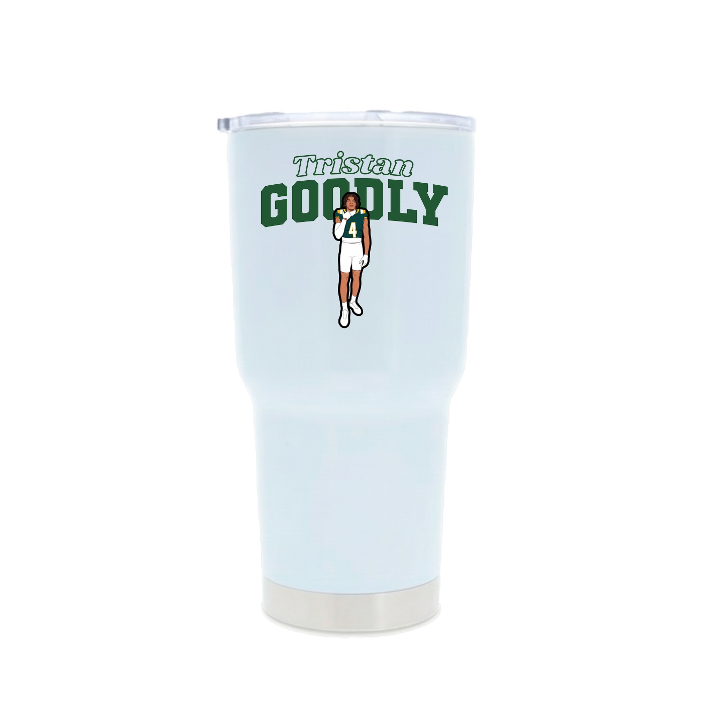 30oz Stainless Steel Tumbler — Name Arch in White