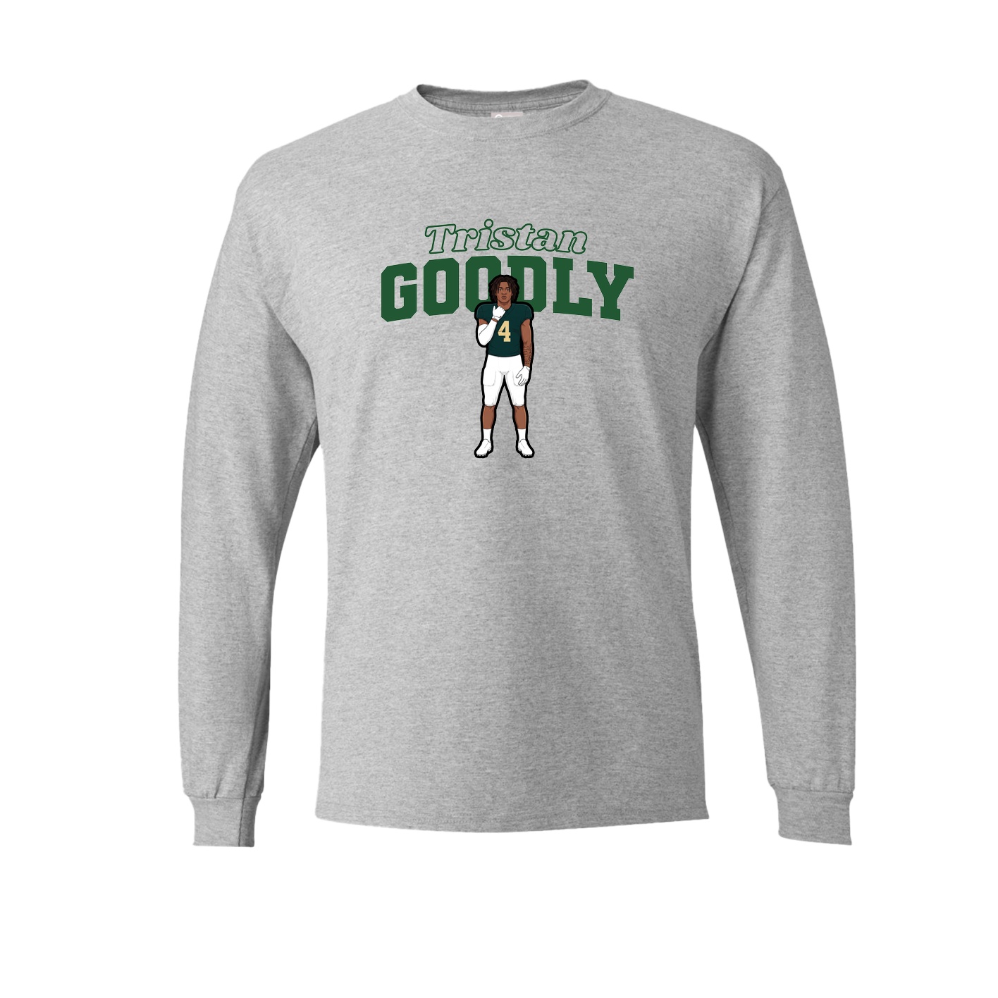 Long Sleeve Tee — Name Arch in Grey