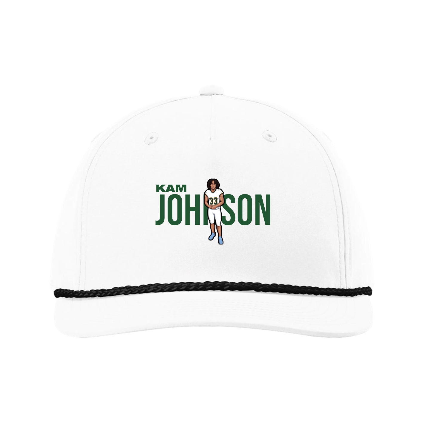 Five-Panel Classic Rope Cap — Player Name in White