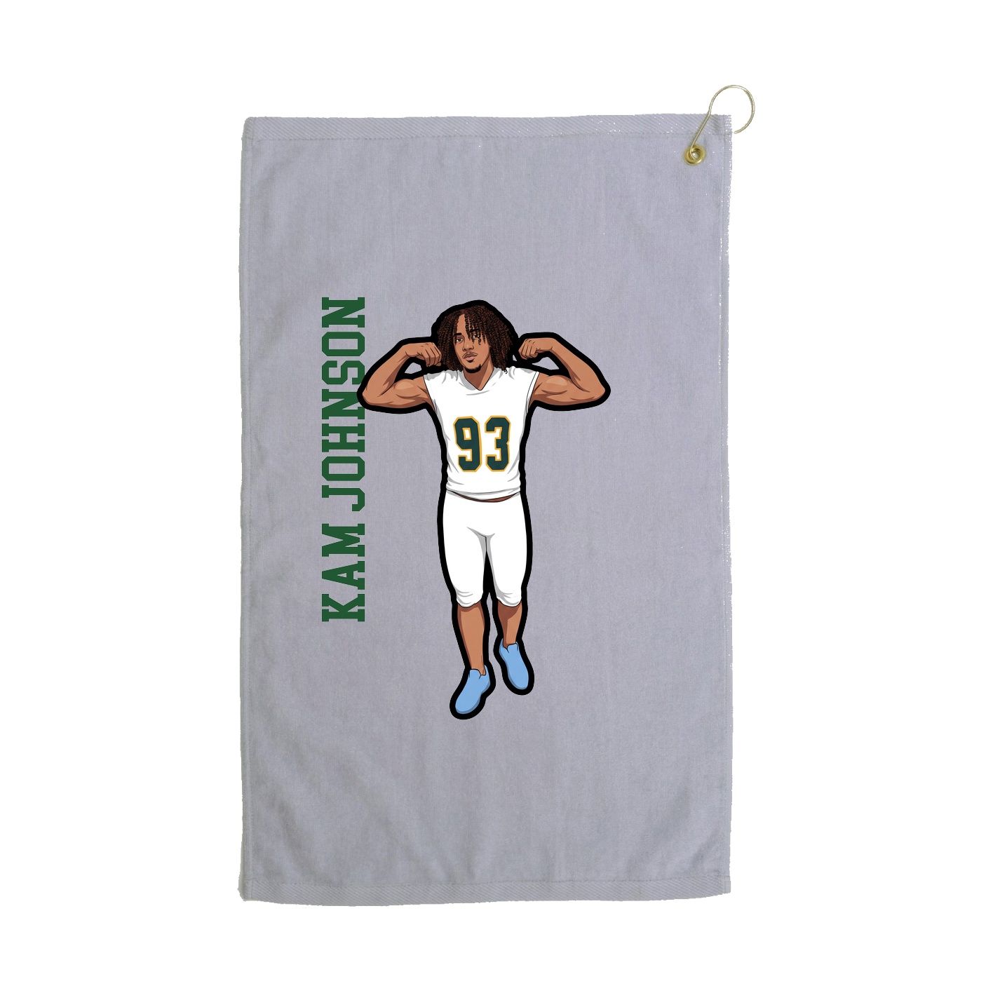 Golf Towel — Name Vertical in Grey