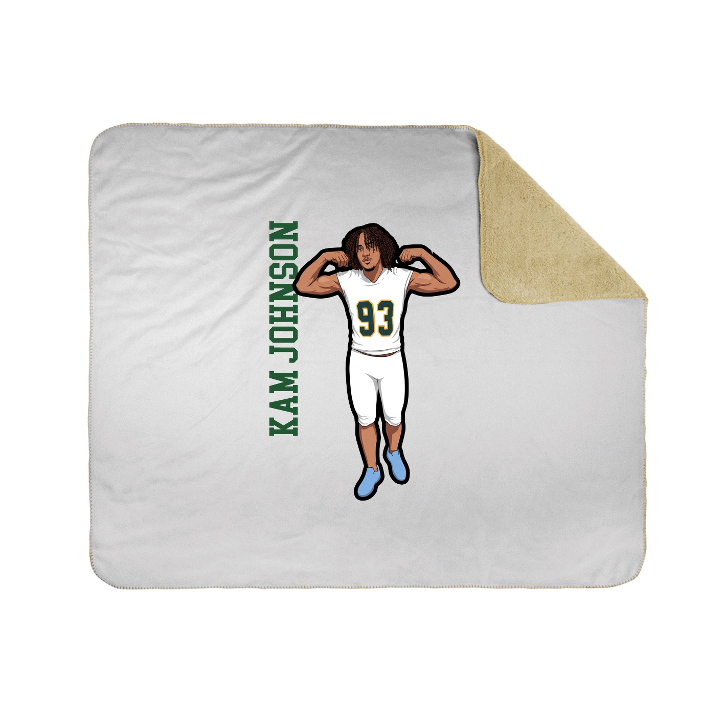 Throw Blanket — Name Vertical in White