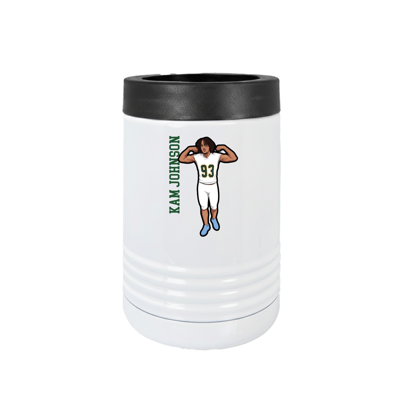 Beverage Holder — Name Vertical in White