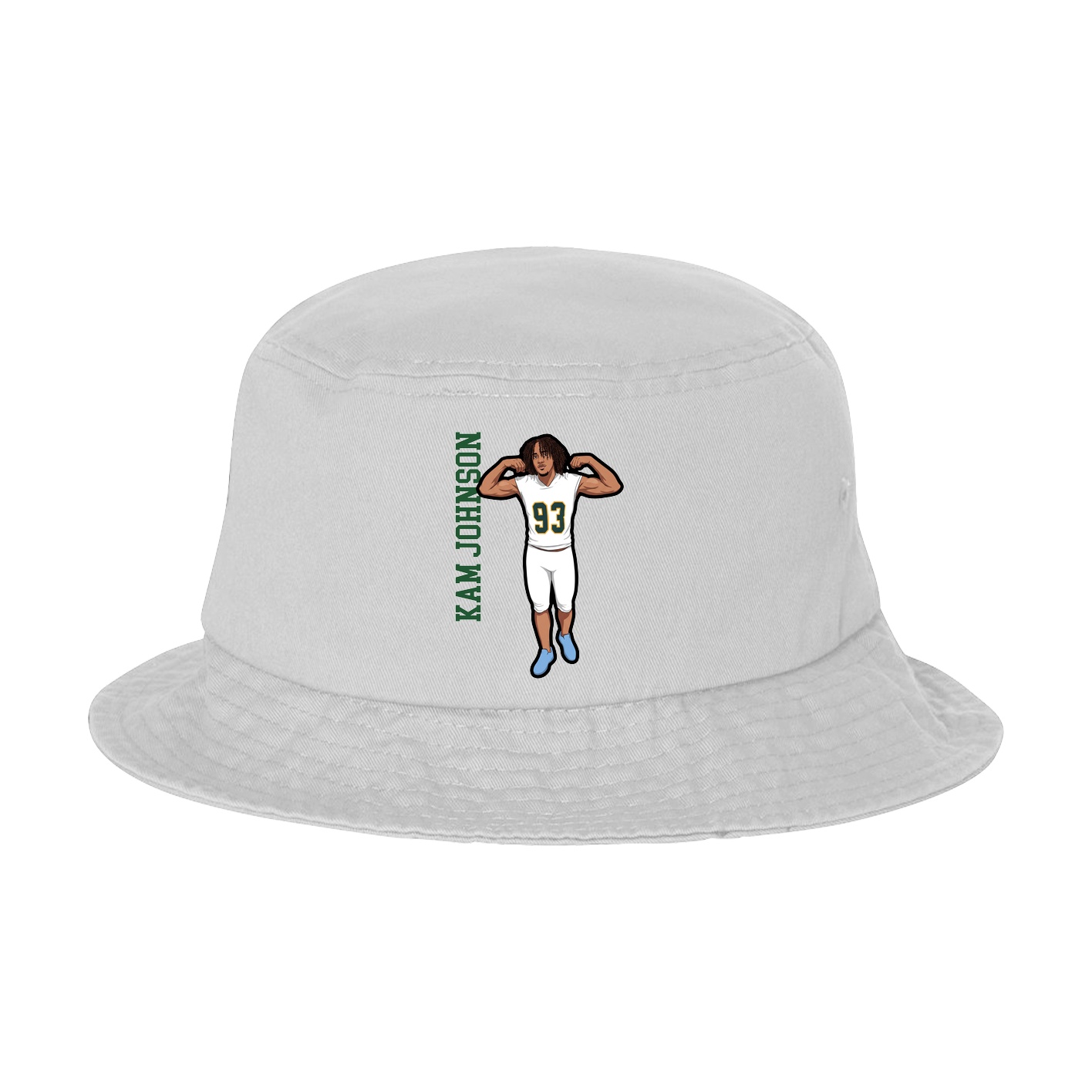 Bucket Cap — Name Vertical in White