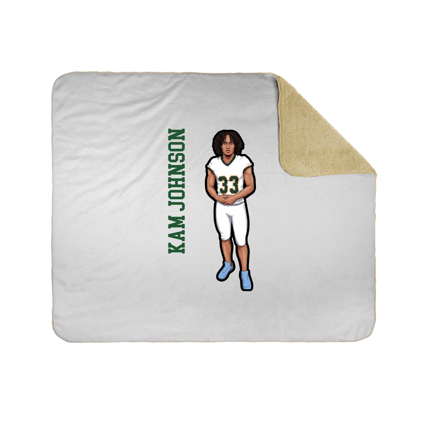 Throw Blanket — Name Vertical in White